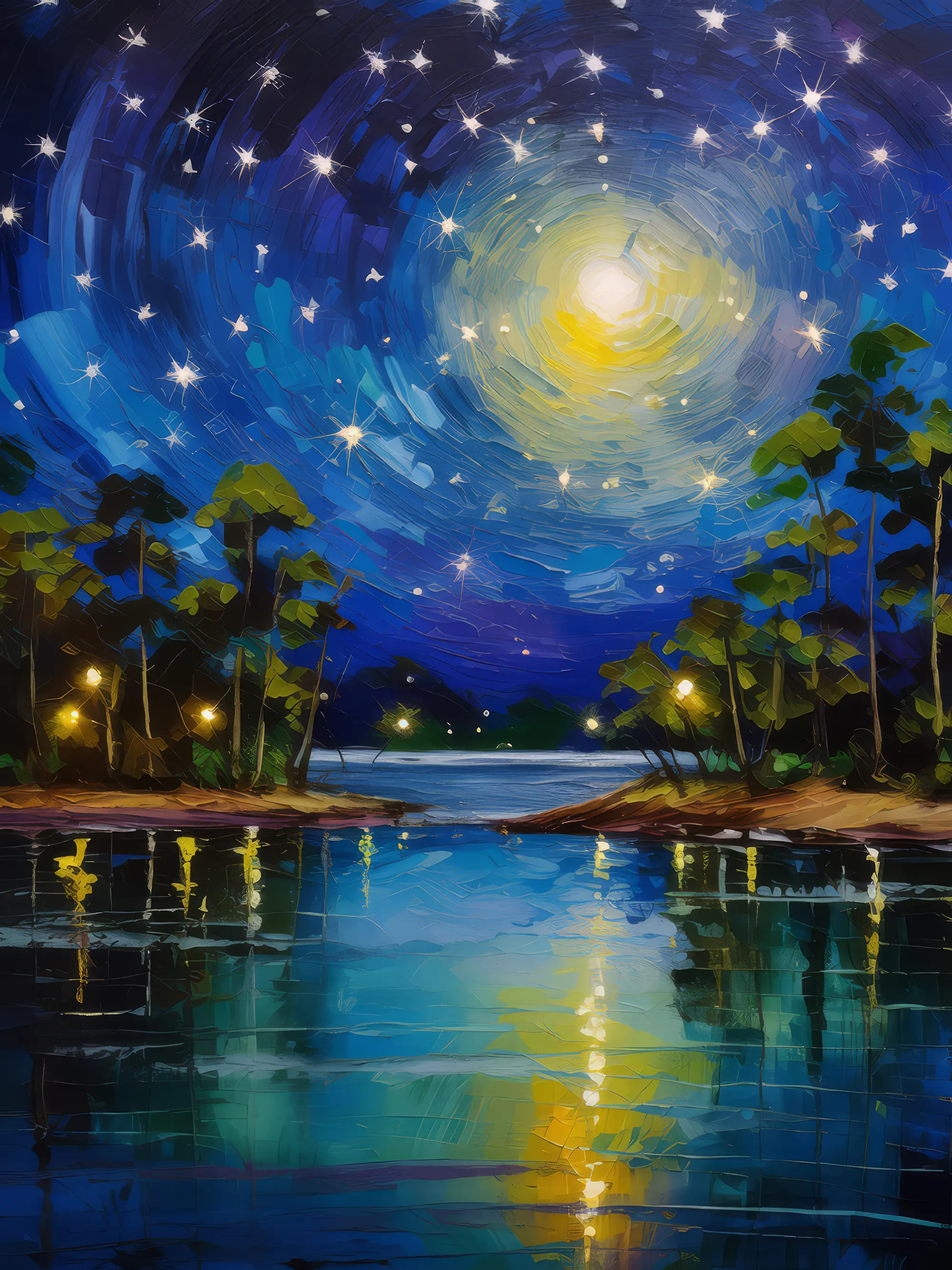 Painting: Starry Night Lagoon