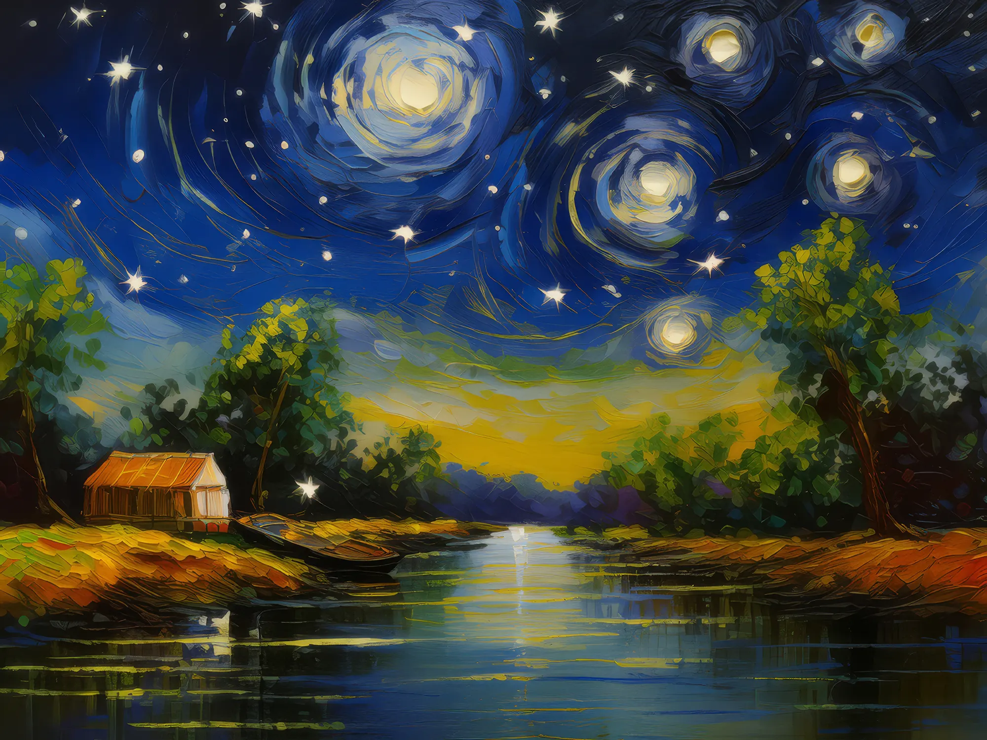 Painting: Starry Night Over Delta