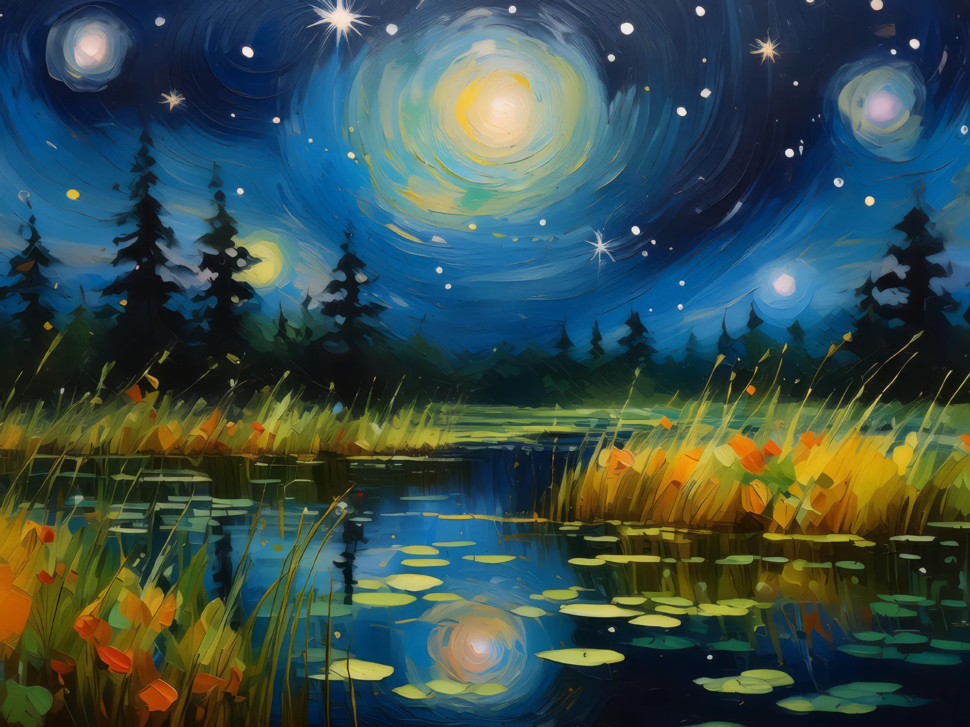 Painting: Starry Night Over the Marsh