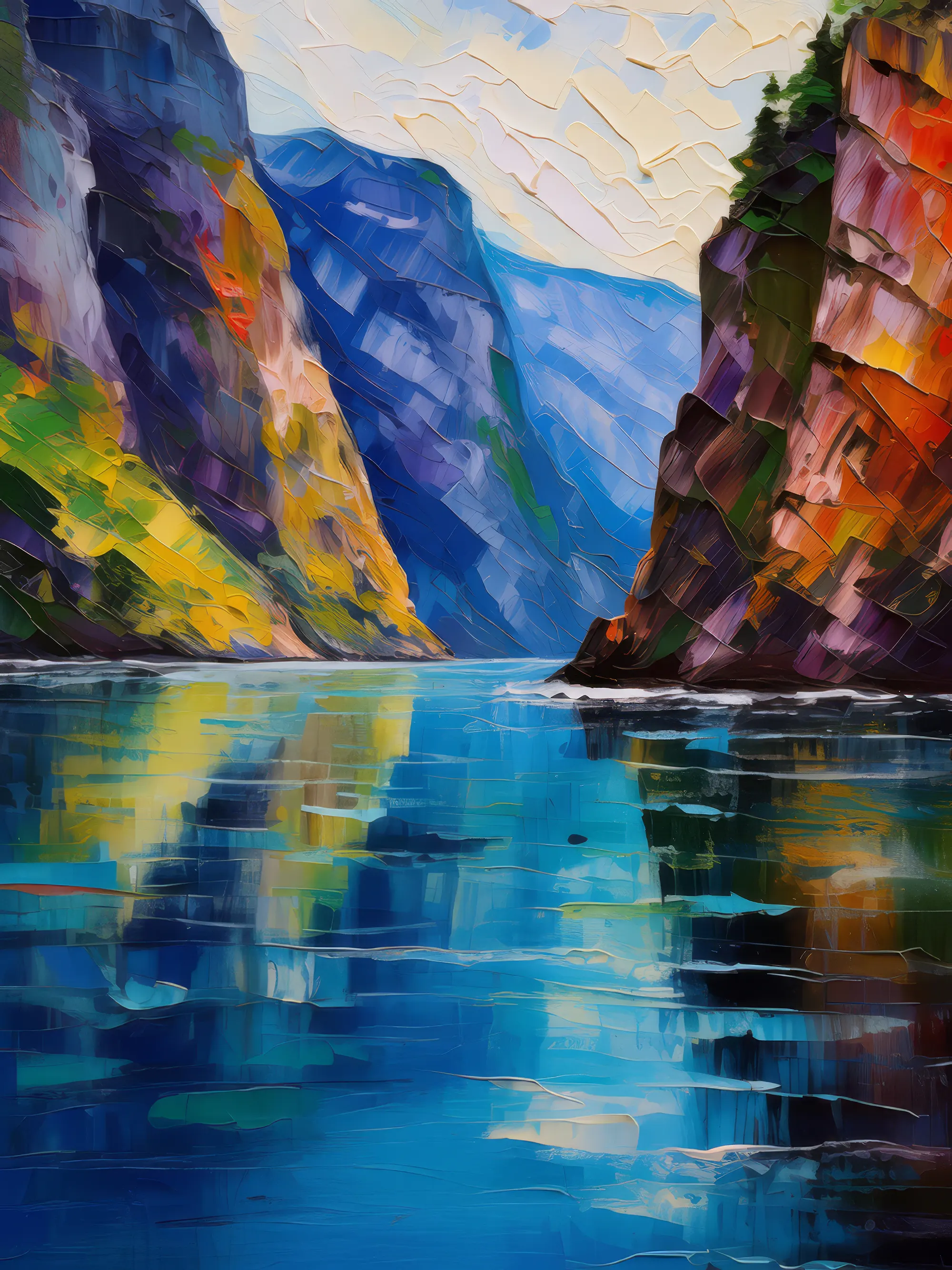 Painting: Steep Cliffs and Deep Waters