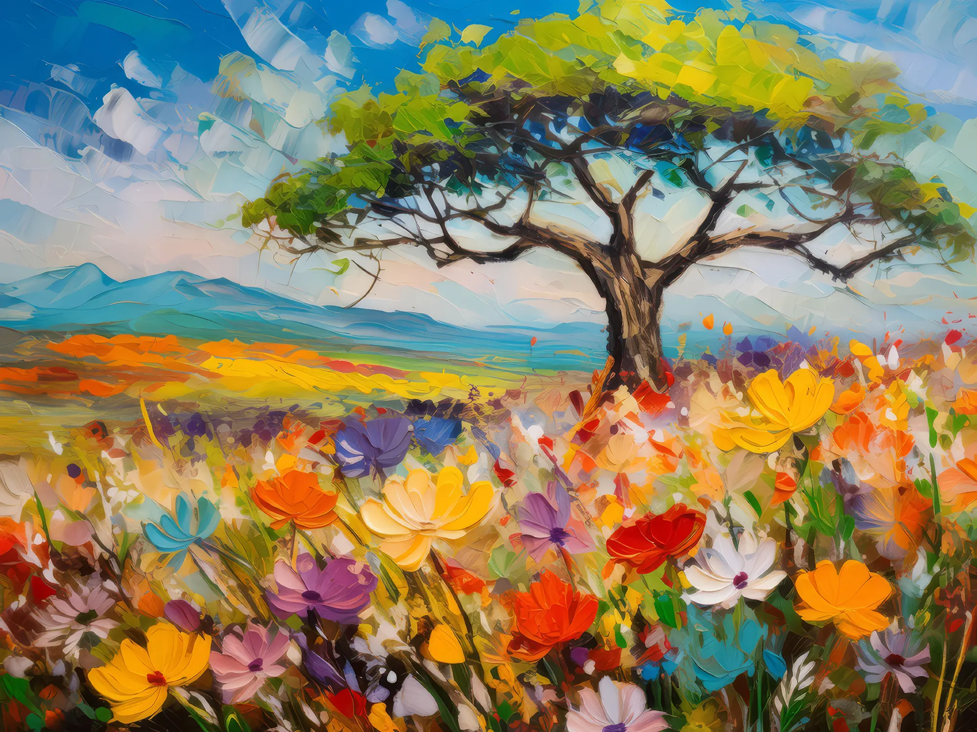 Painting: Steppe Wildflower Bloom