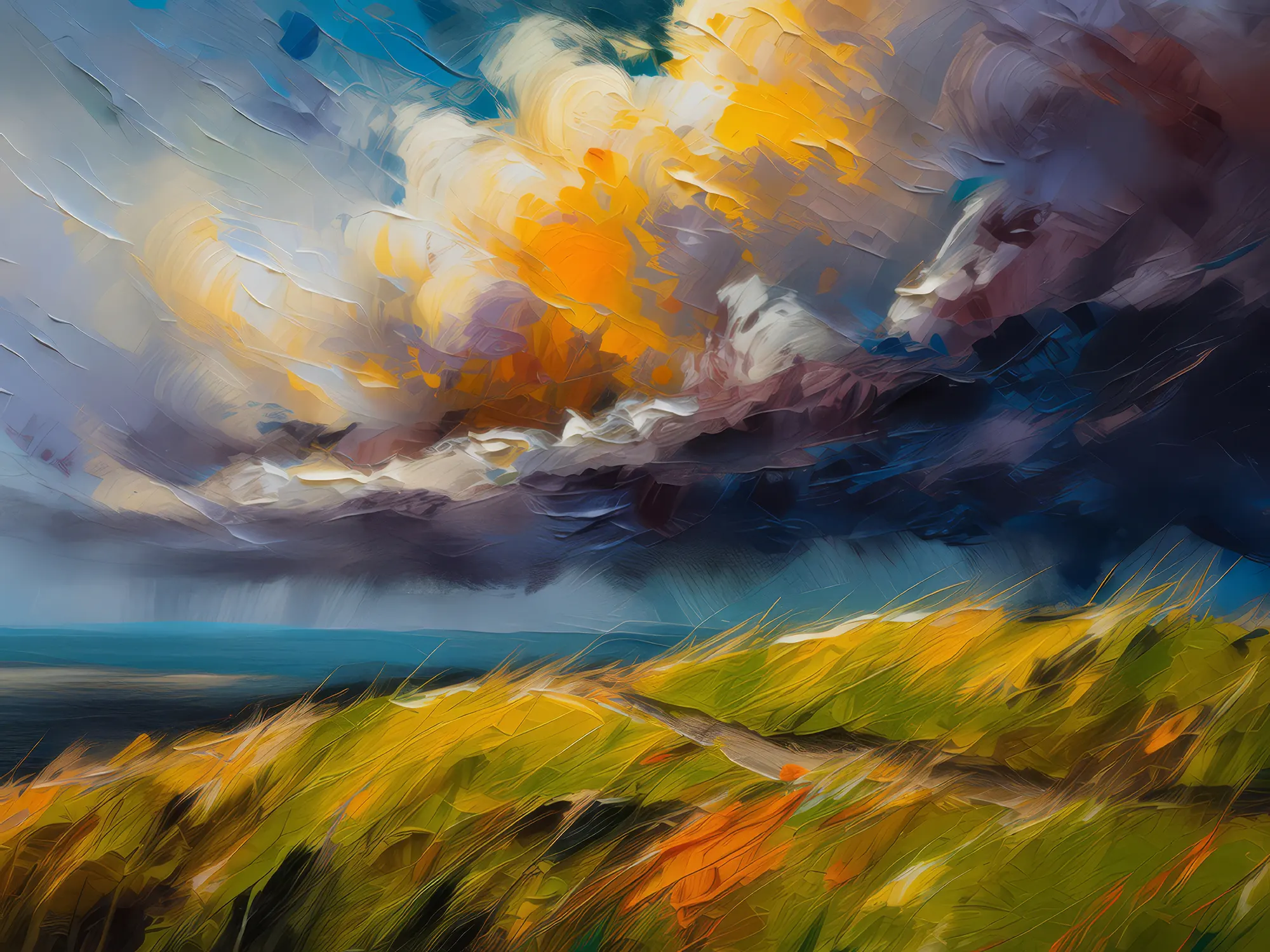 Painting: Storm Clouds Over Knoll