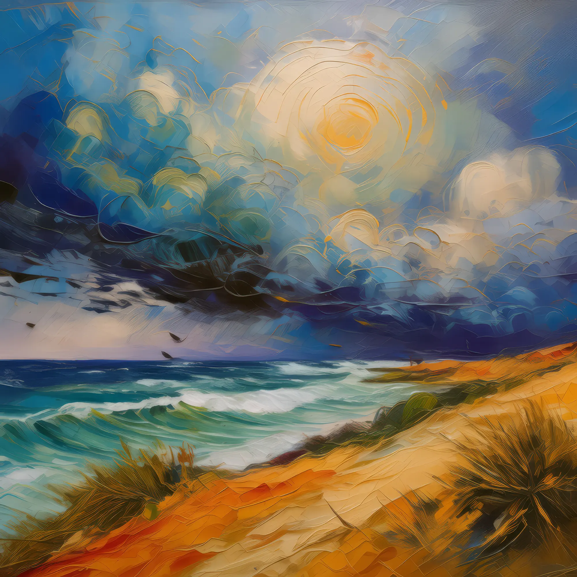 Painting: Storm Over Ocean Desert