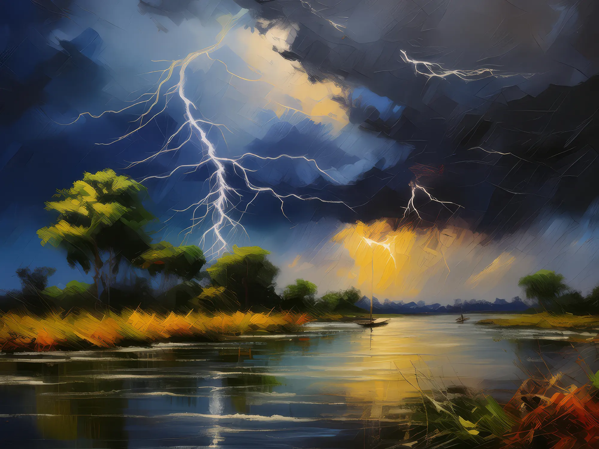 Painting: Storm Over the Delta