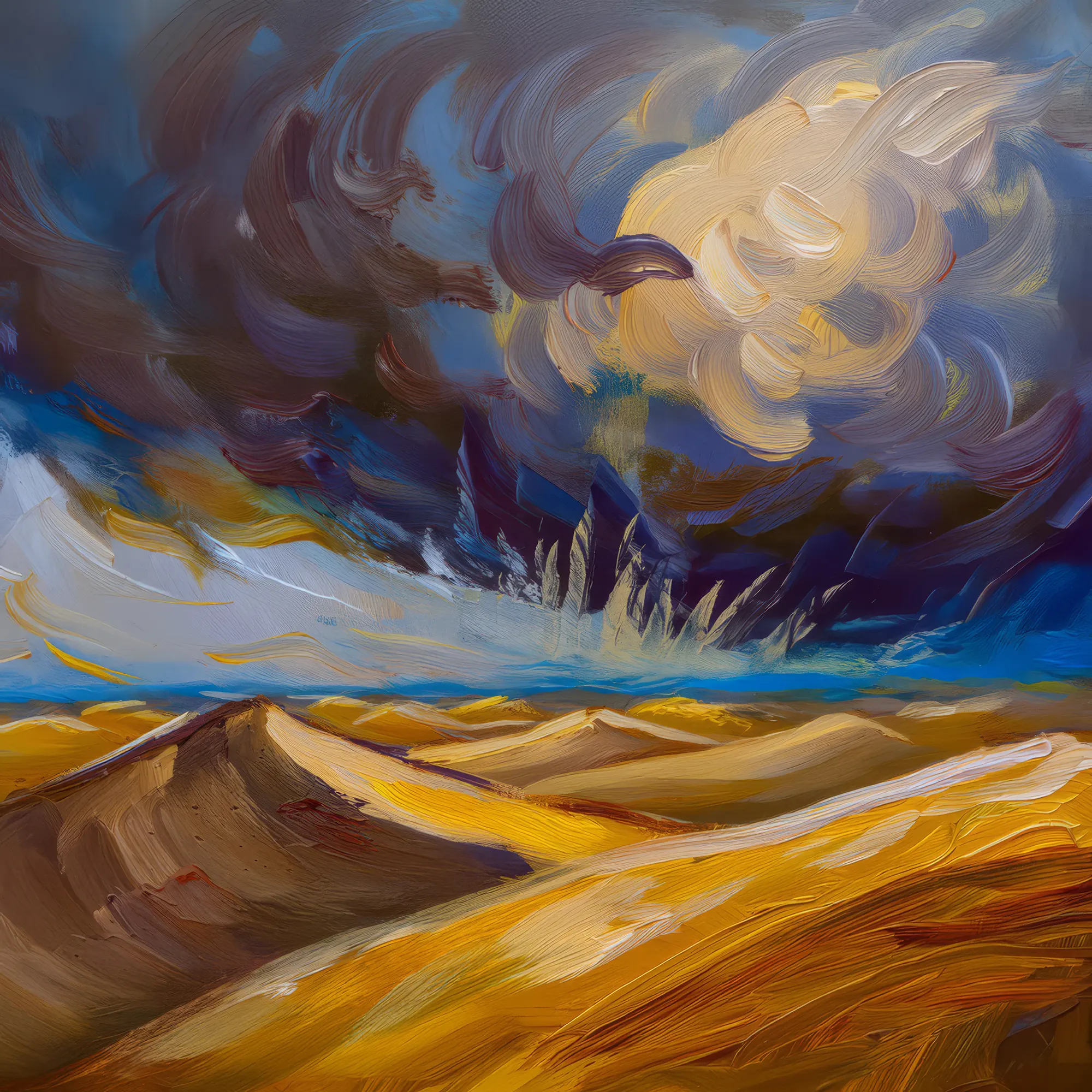 Painting: Stormy Desert Dunes