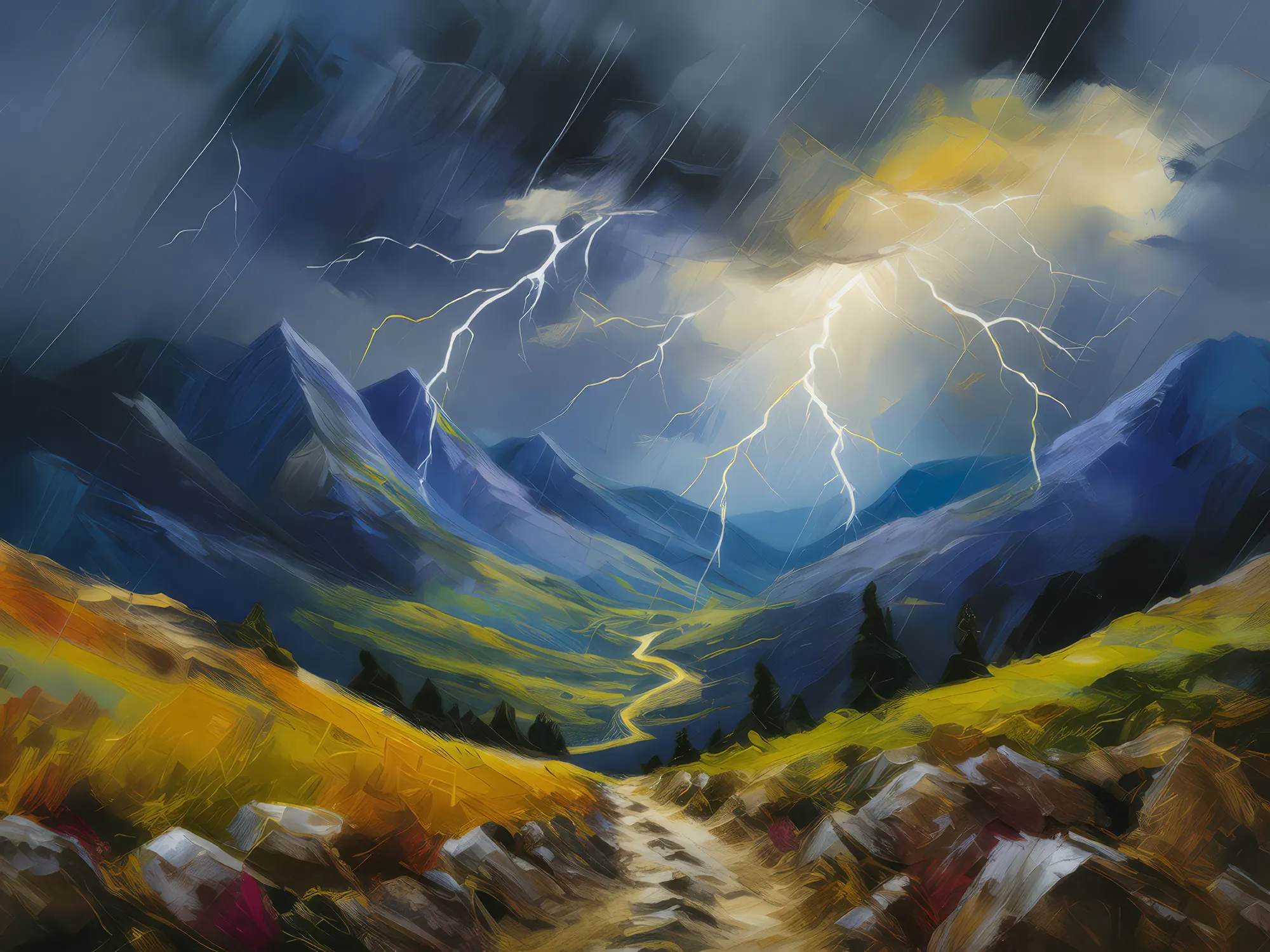 Painting: Stormy Mountain Pass