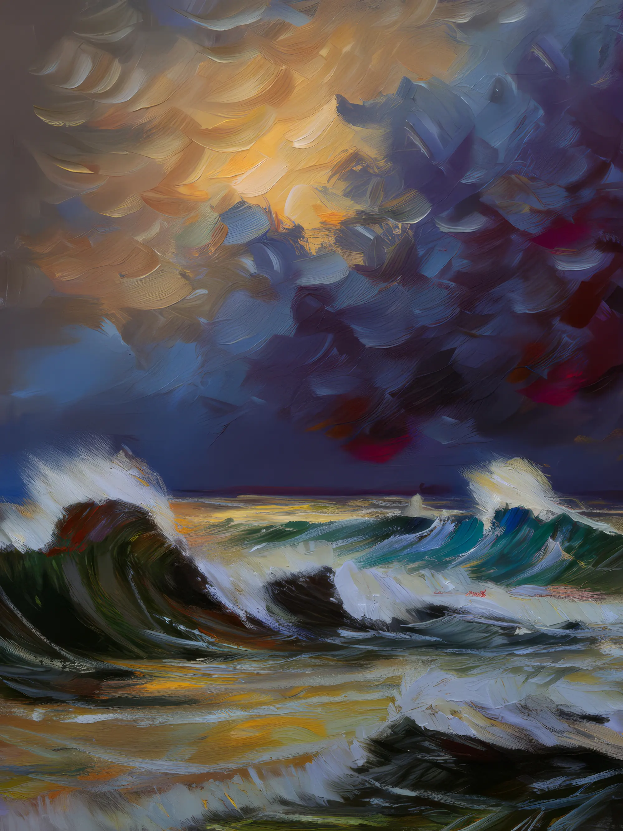 Painting: Stormy Ocean Waves