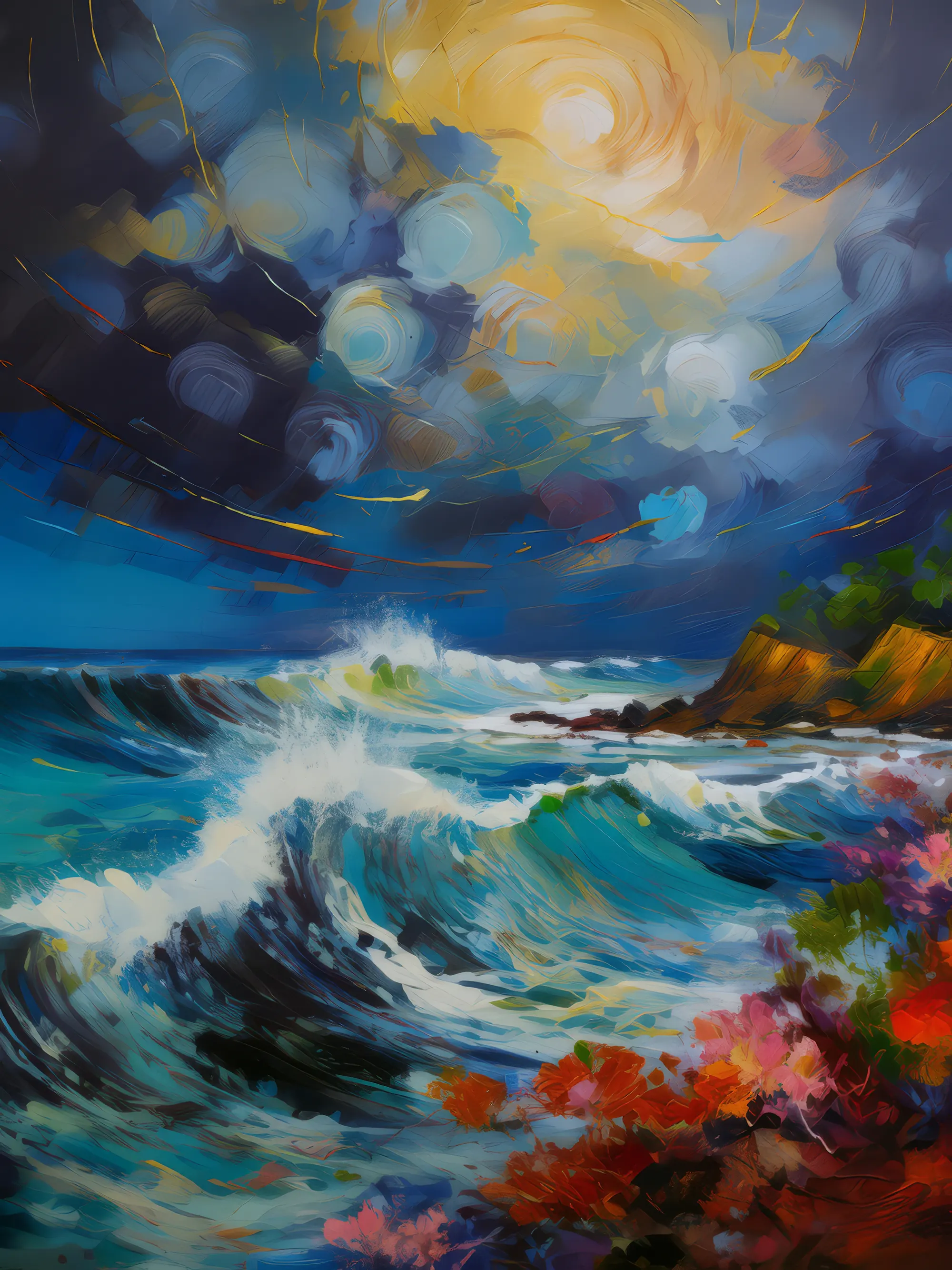 Painting: Stormy Reef Waters