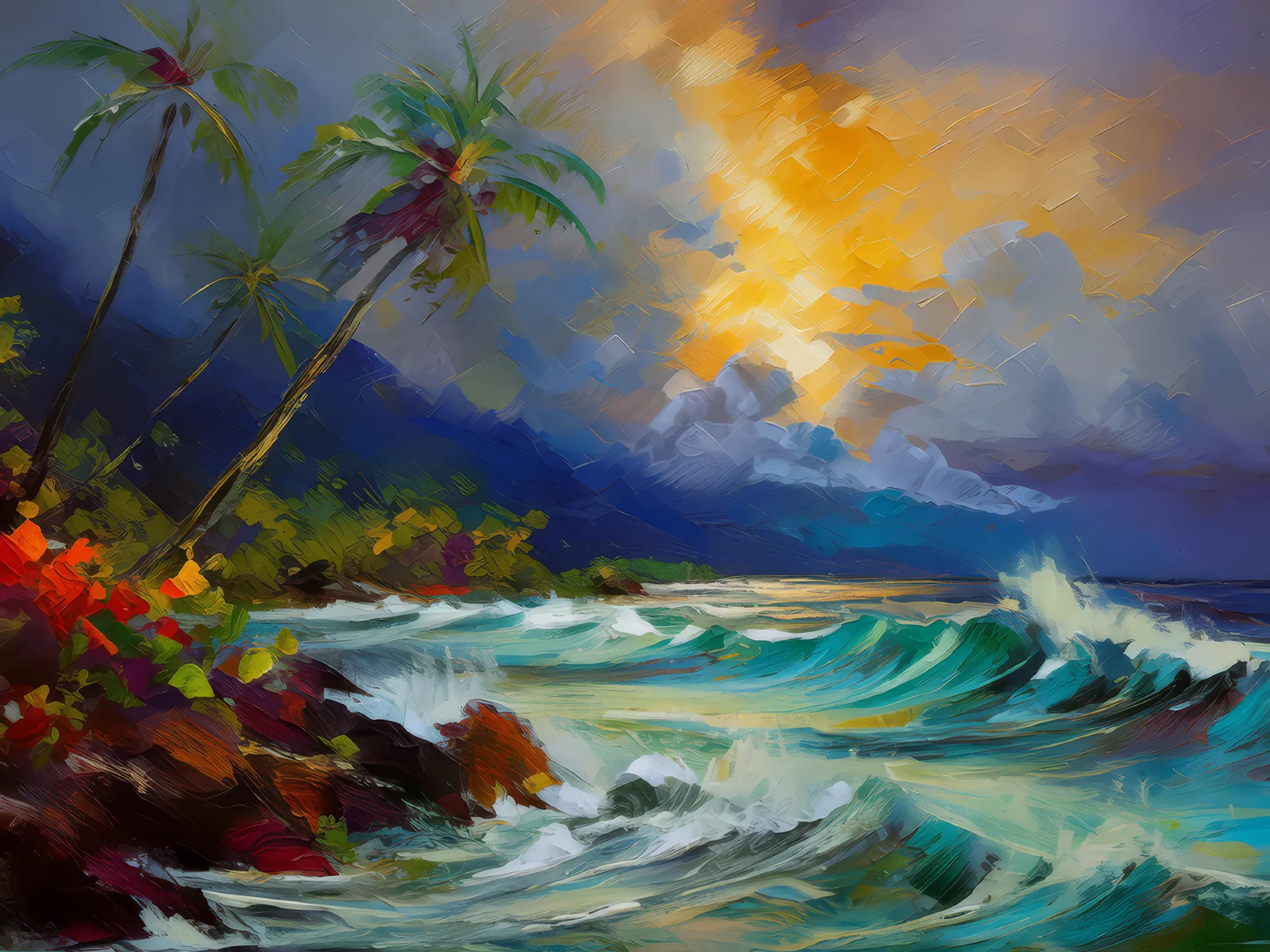 Painting: Stormy Tropical Ocean