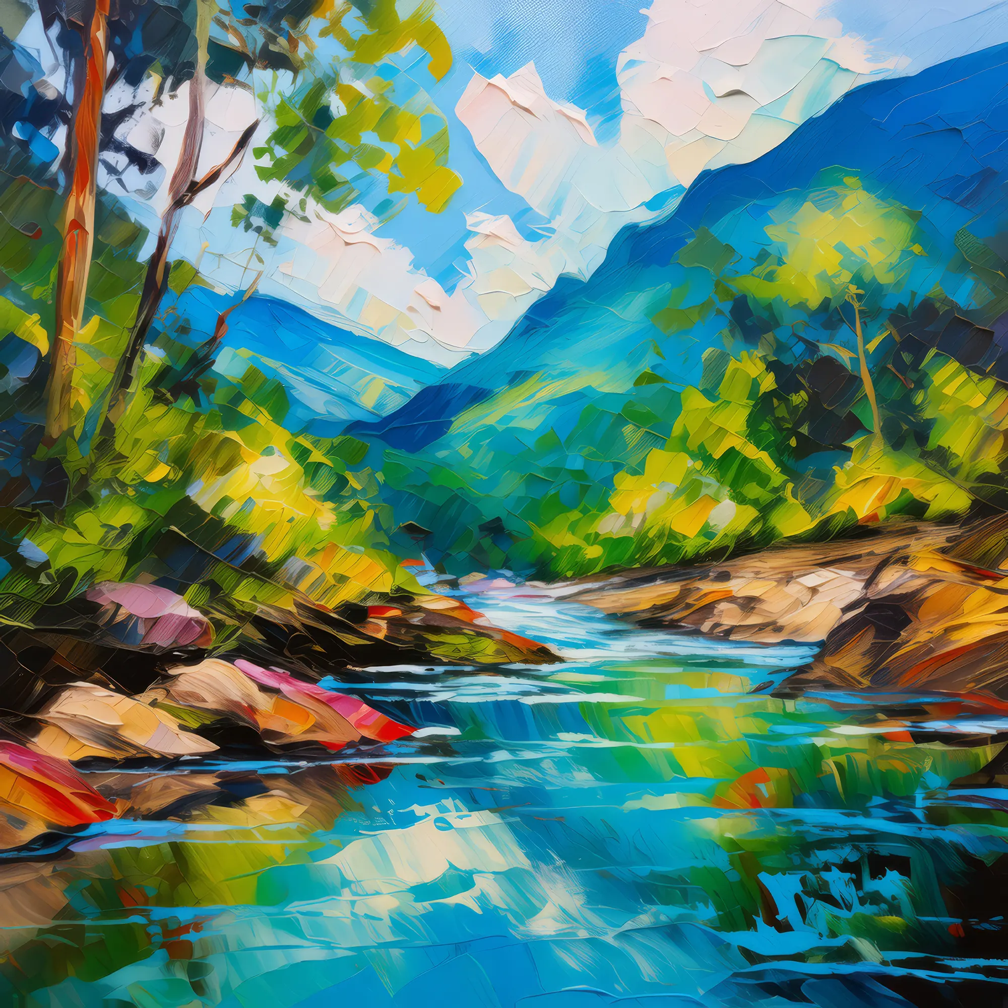 Painting: Stream Through Tropical Woods