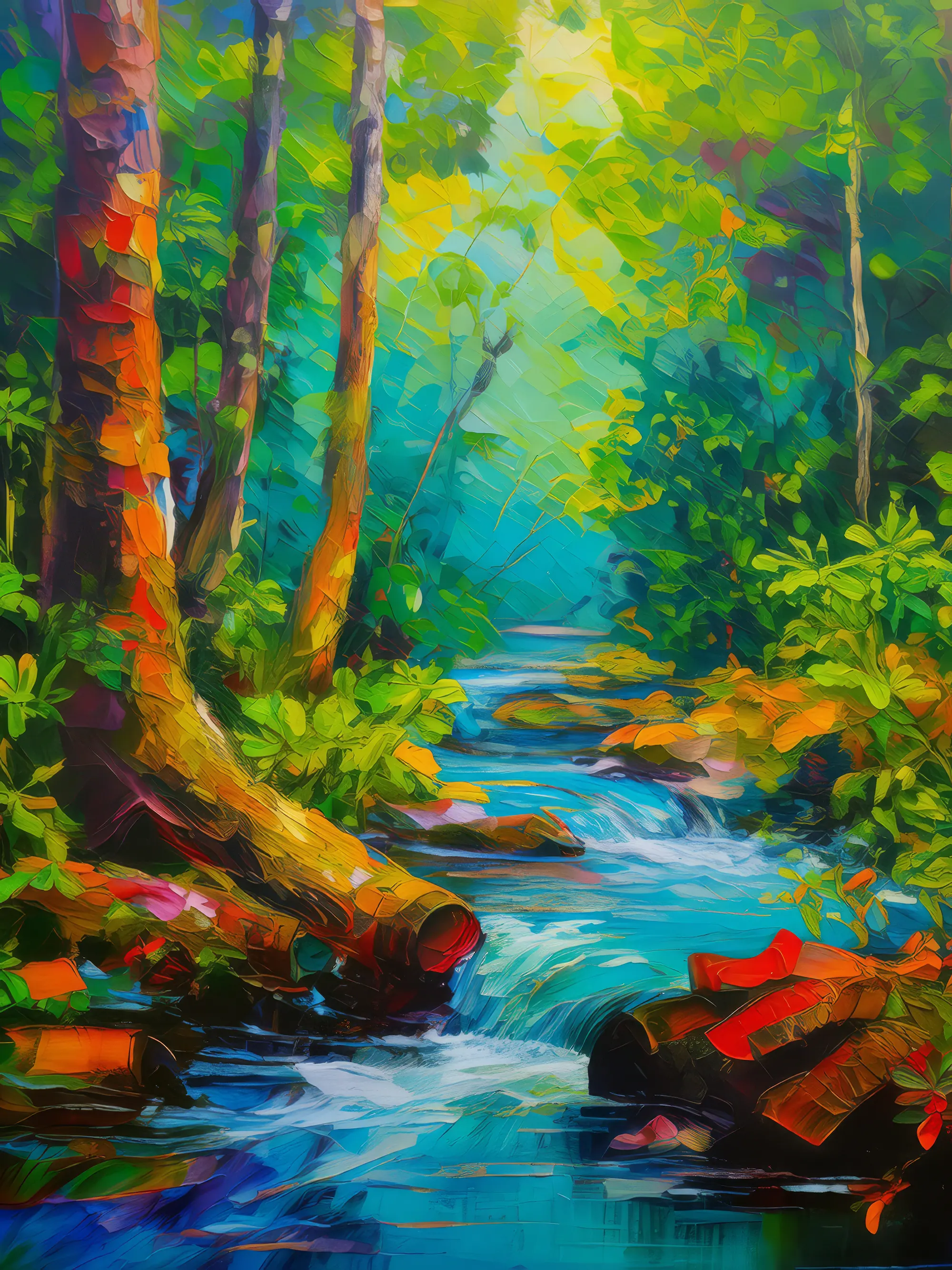 Painting: Stream Whisper in the Jungle