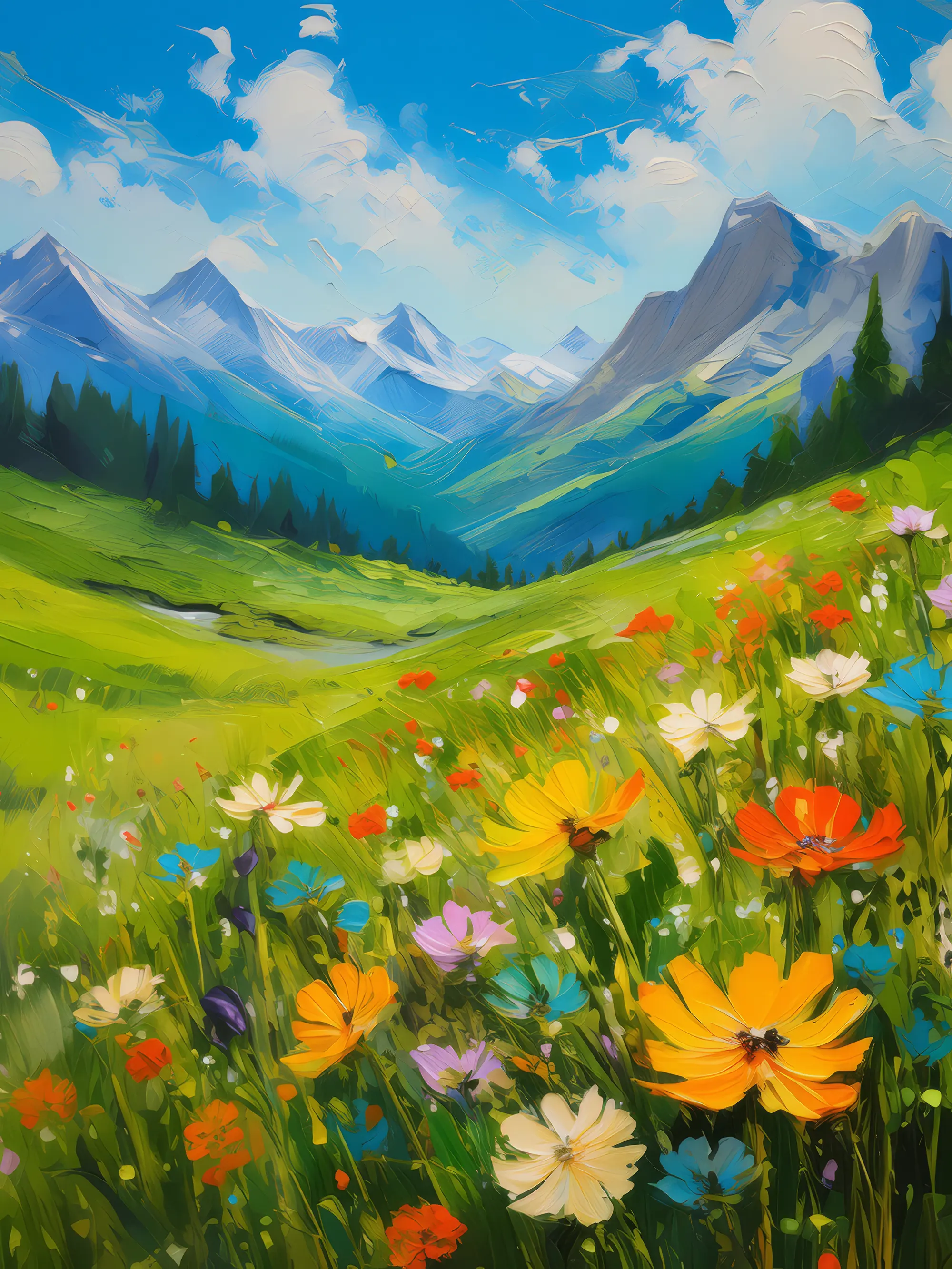 Painting: Summer Alpine Meadow