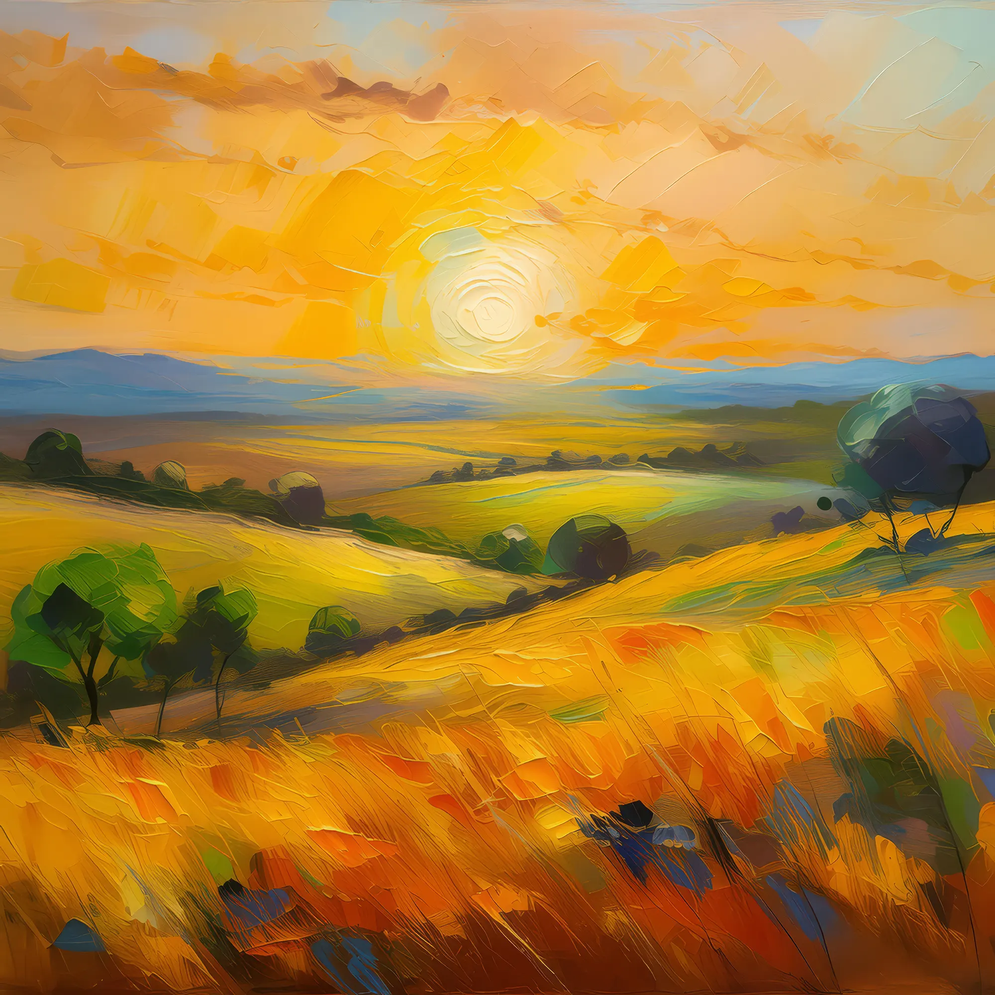 Painting: Sundown Over Grassland