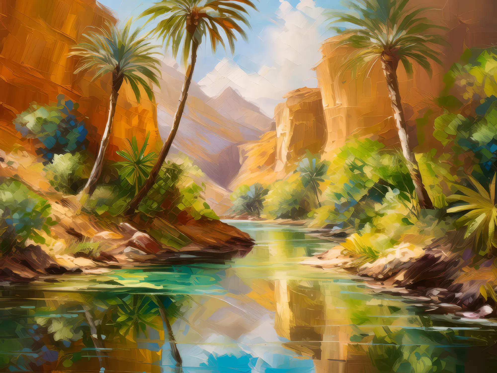 Painting: Sunlit Chasm Oasis