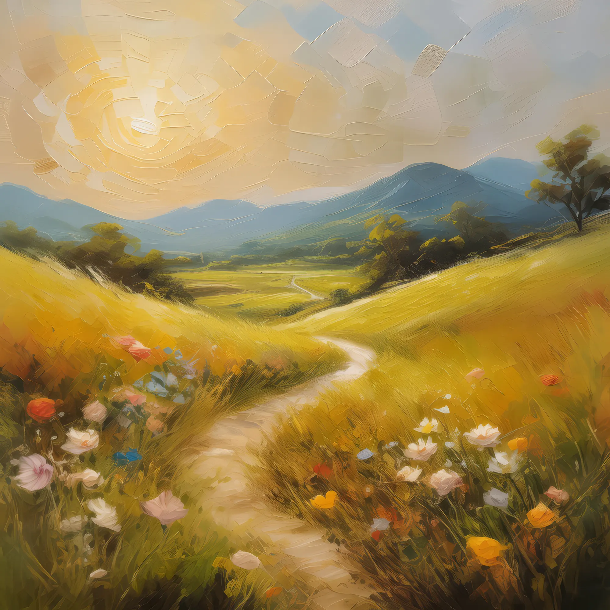 Painting: Sunlit Grassland Path