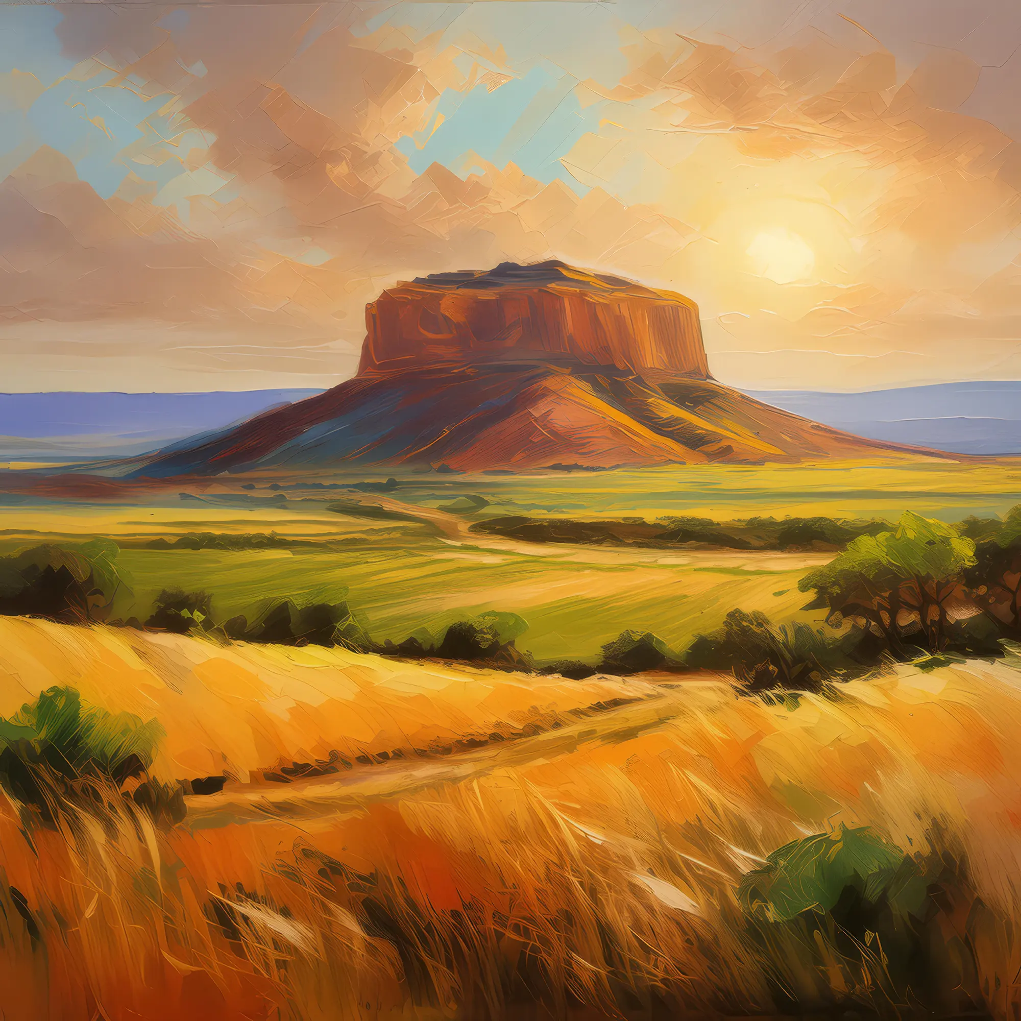 Painting: Sunlit Mesa Plains