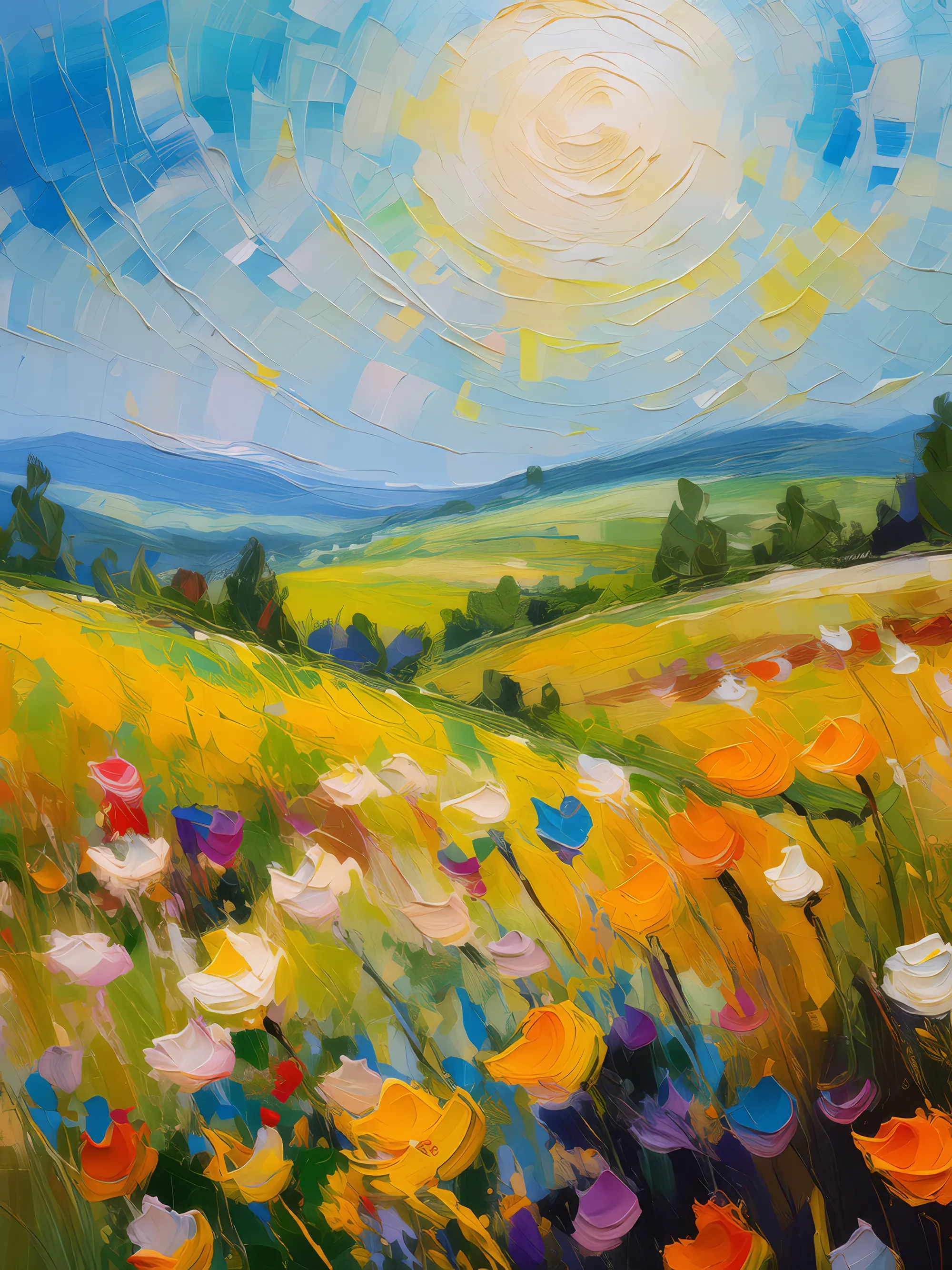 Painting: Sunny Countryside Field