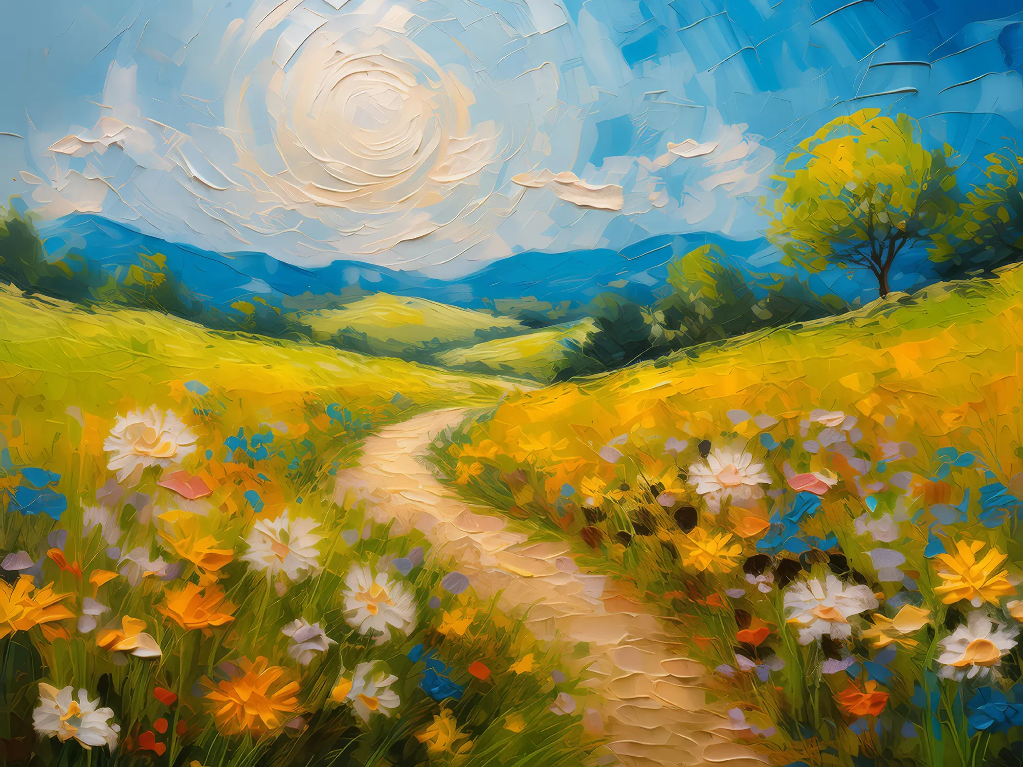 Painting: Sunny Meadow Path