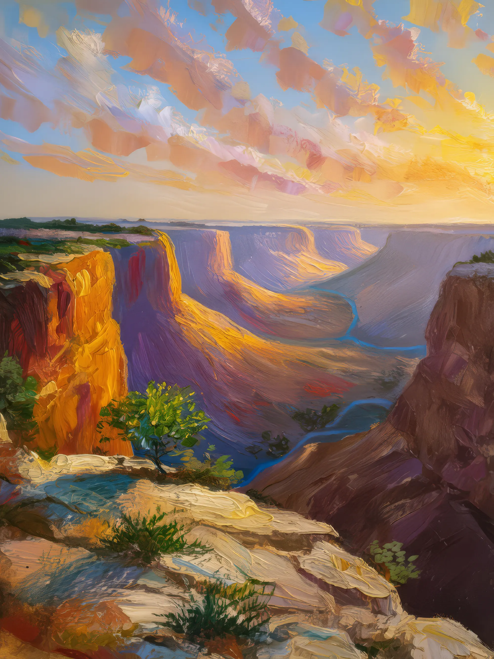 Painting: Sunrise Canyon Bluff