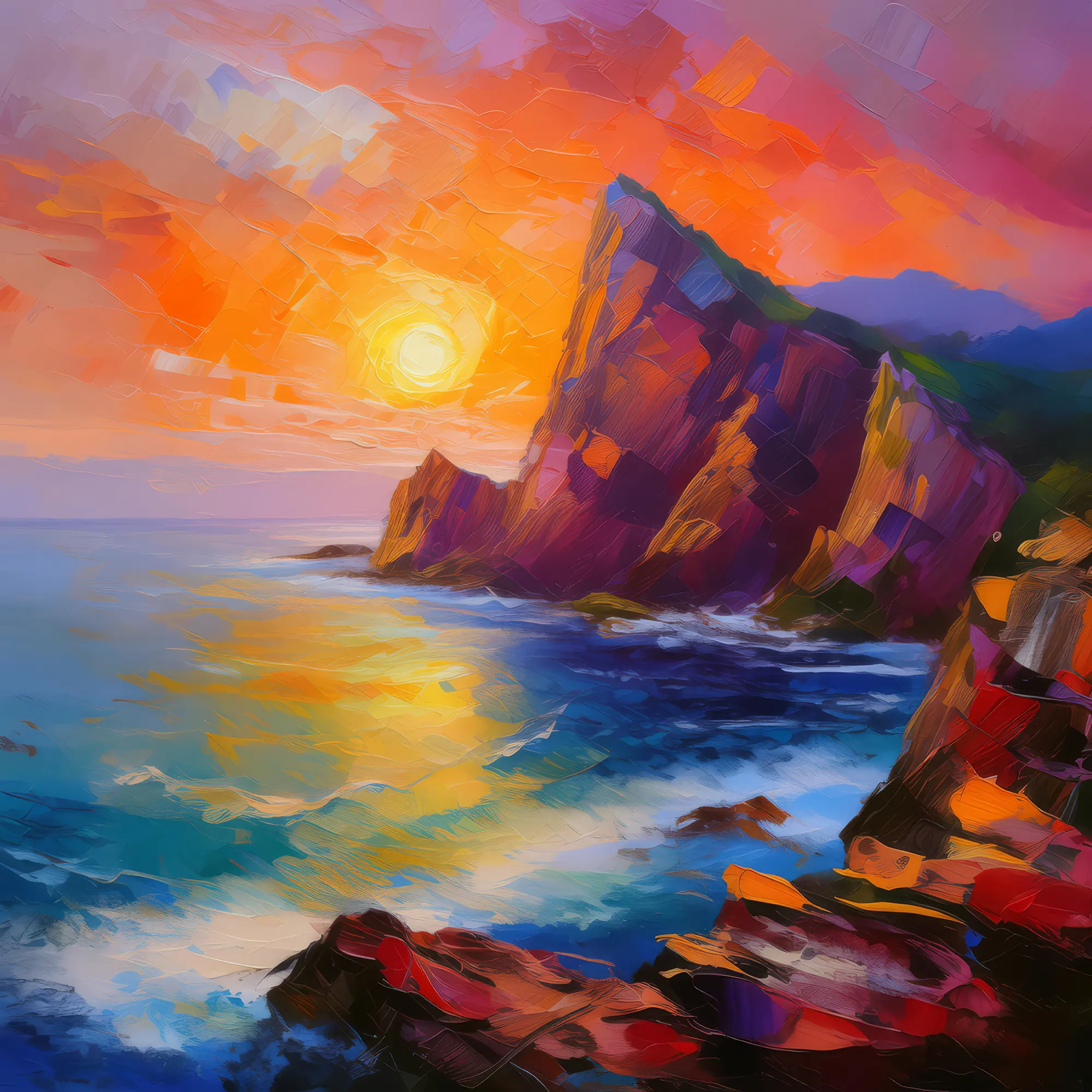 Painting: Sunrise Crag Panorama