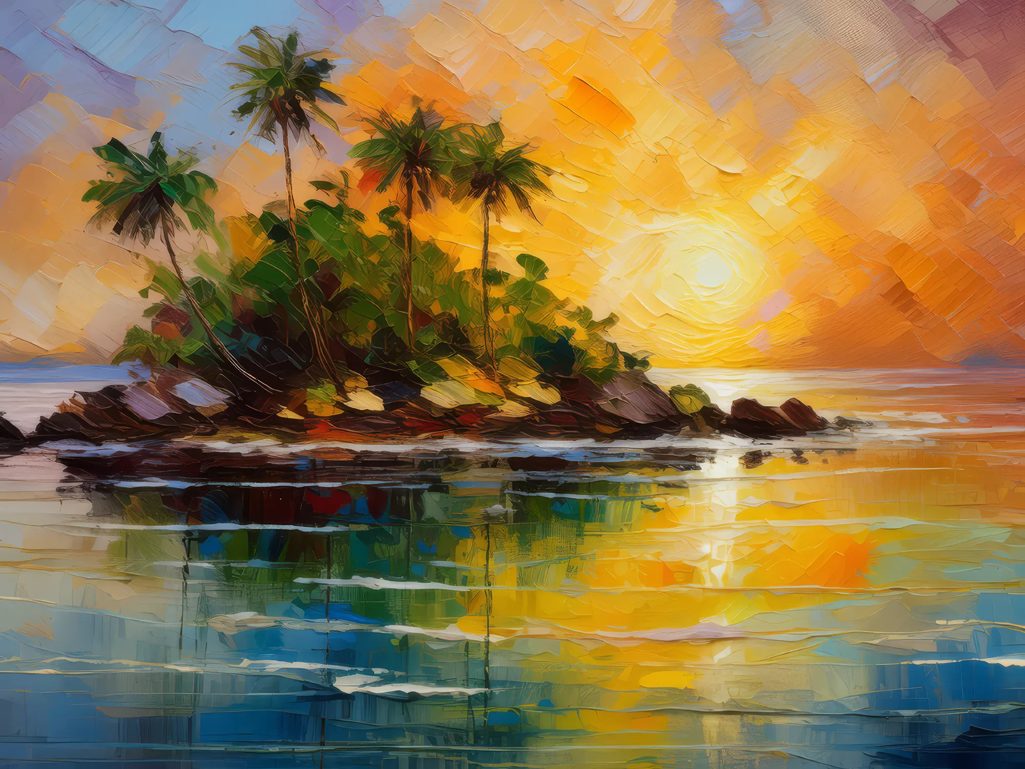 Painting: Sunrise Lagoon Island