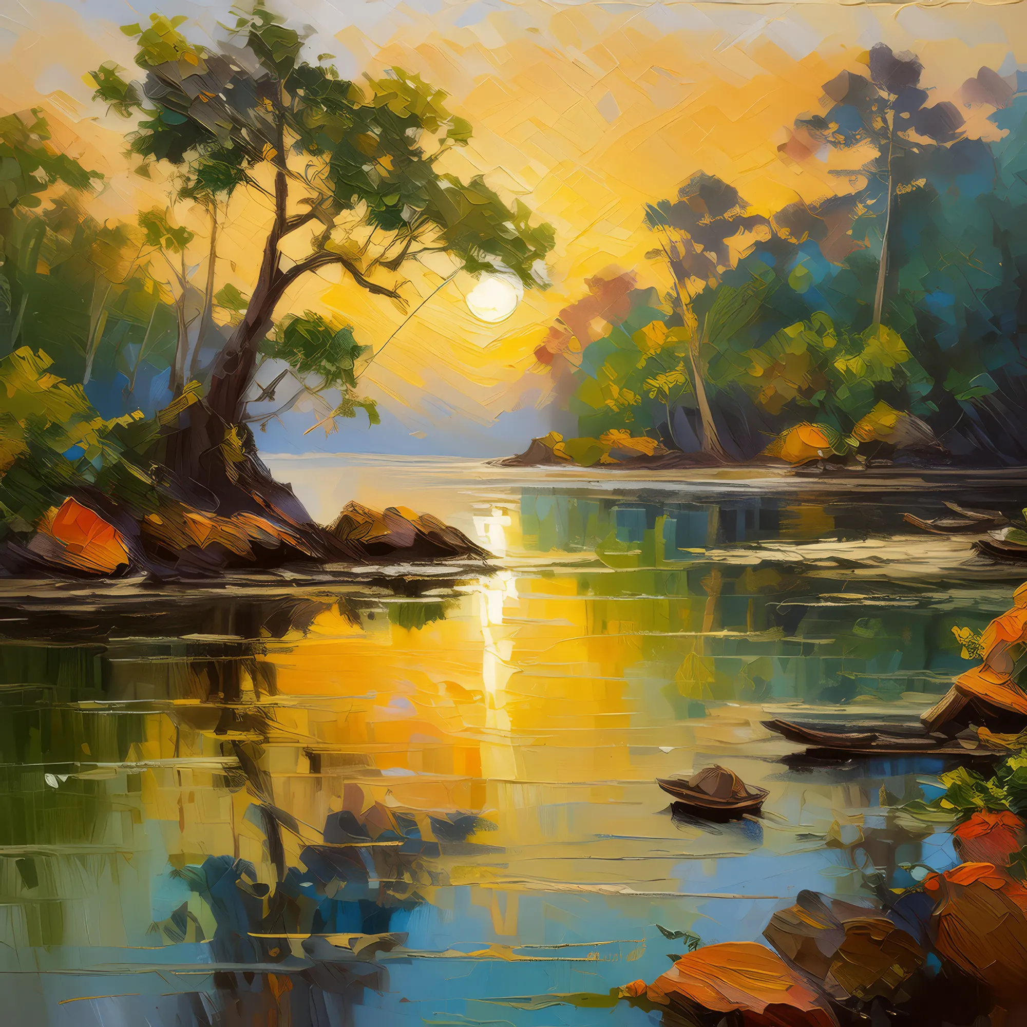 Painting: Sunrise Lagoon