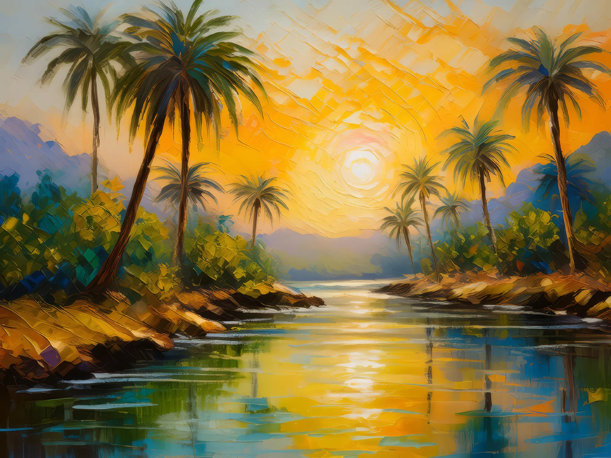 Painting: Sunrise Oasis Splendor