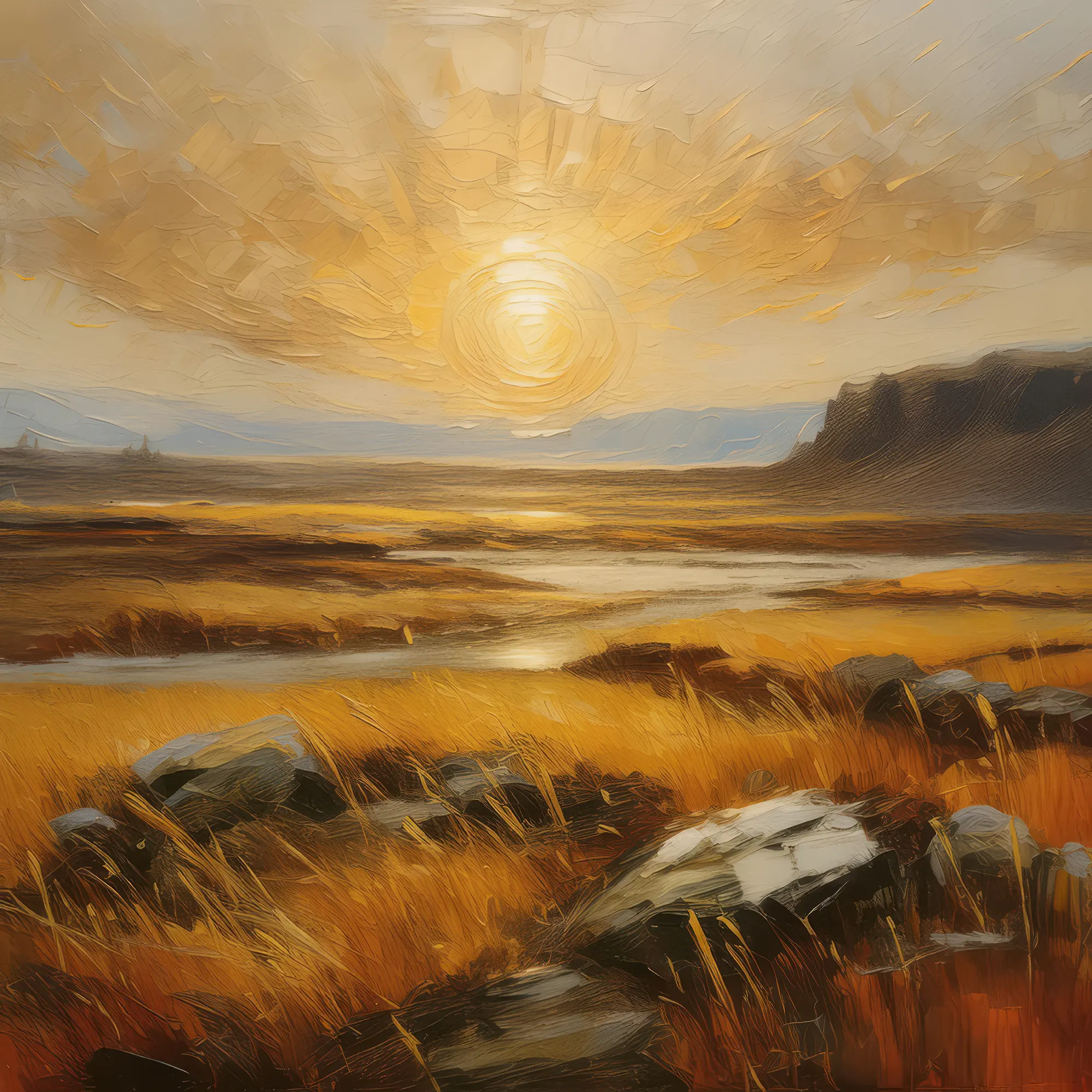 Painting: Sunrise Over Arctic Plain