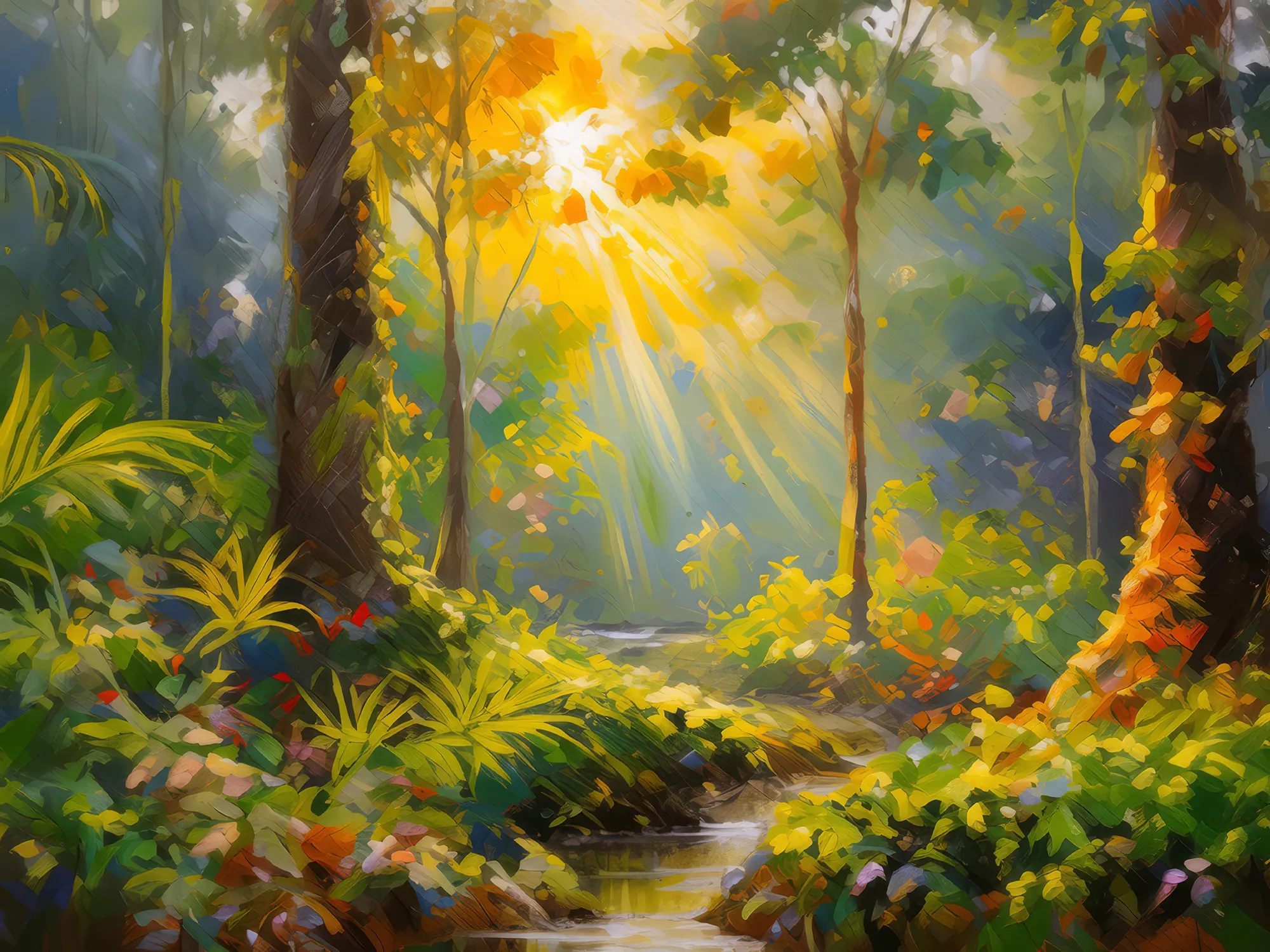 Painting: Sunrise Over Boreal Canopy
