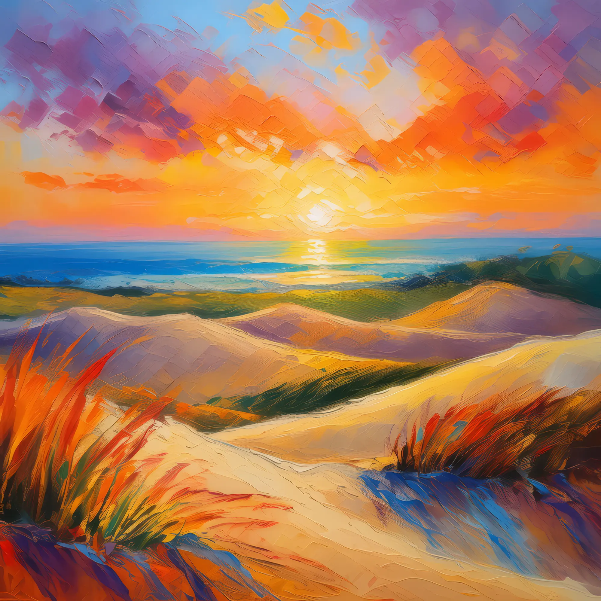Painting: Sunrise Over Dunes