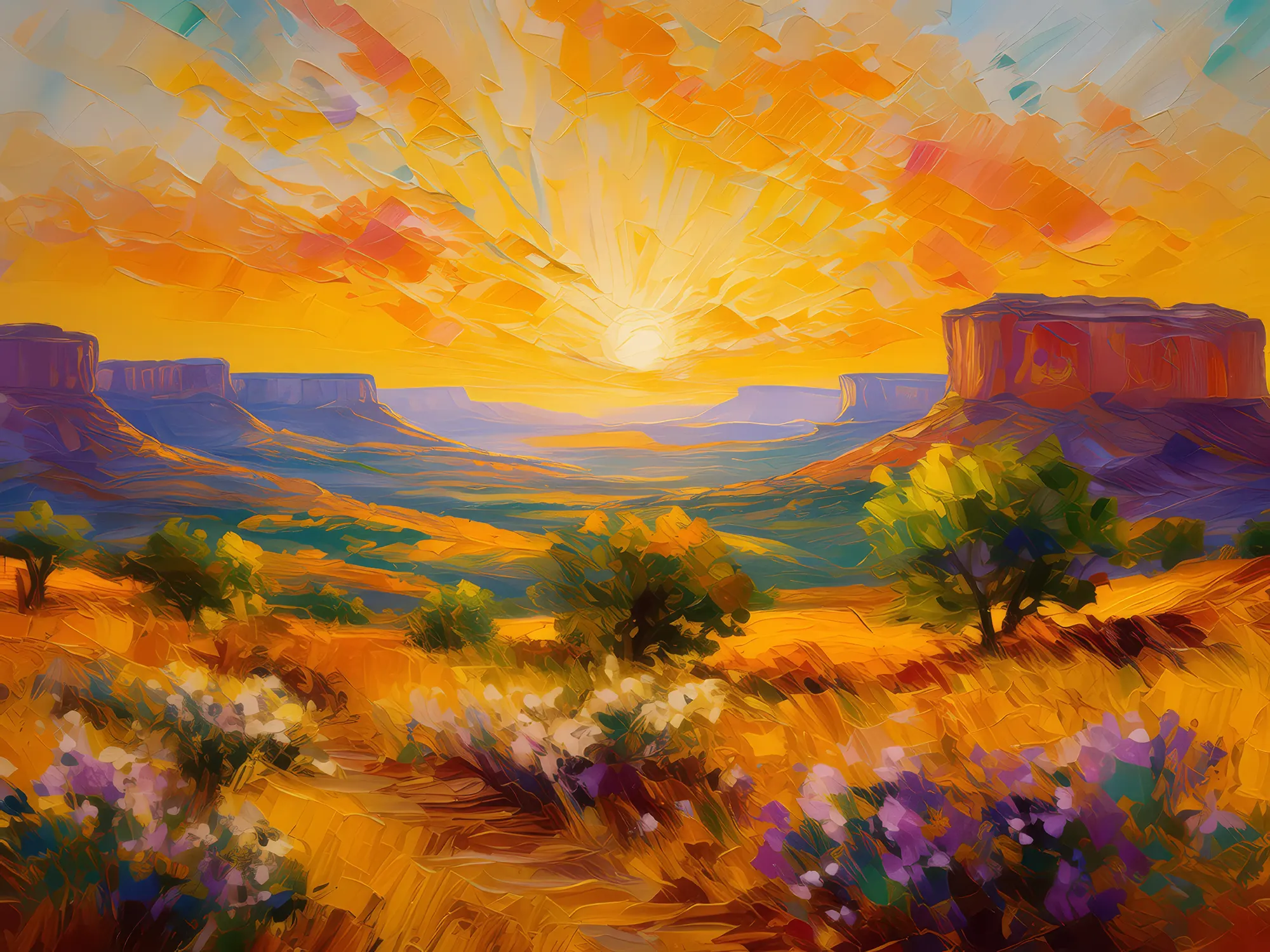 Painting: Sunrise Over Mesa