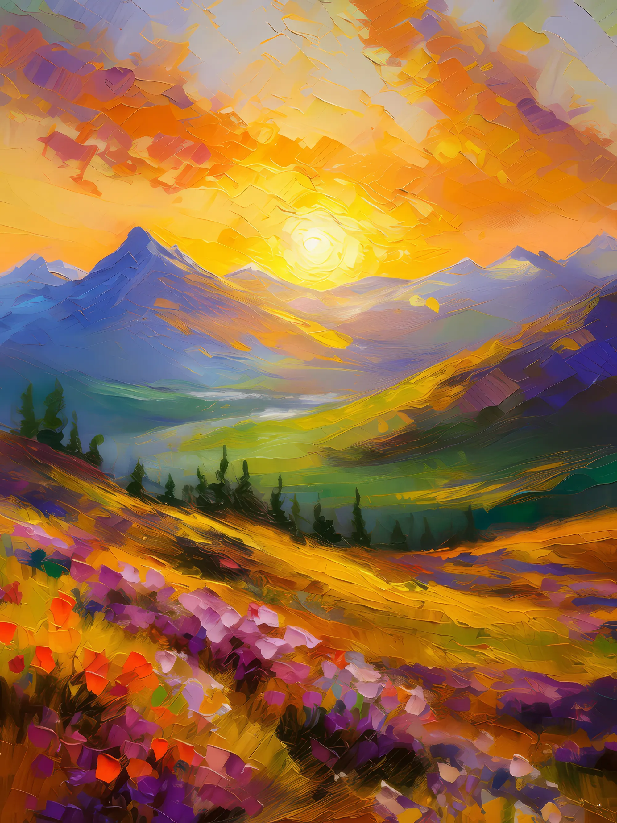Painting: Sunrise Over Tundra