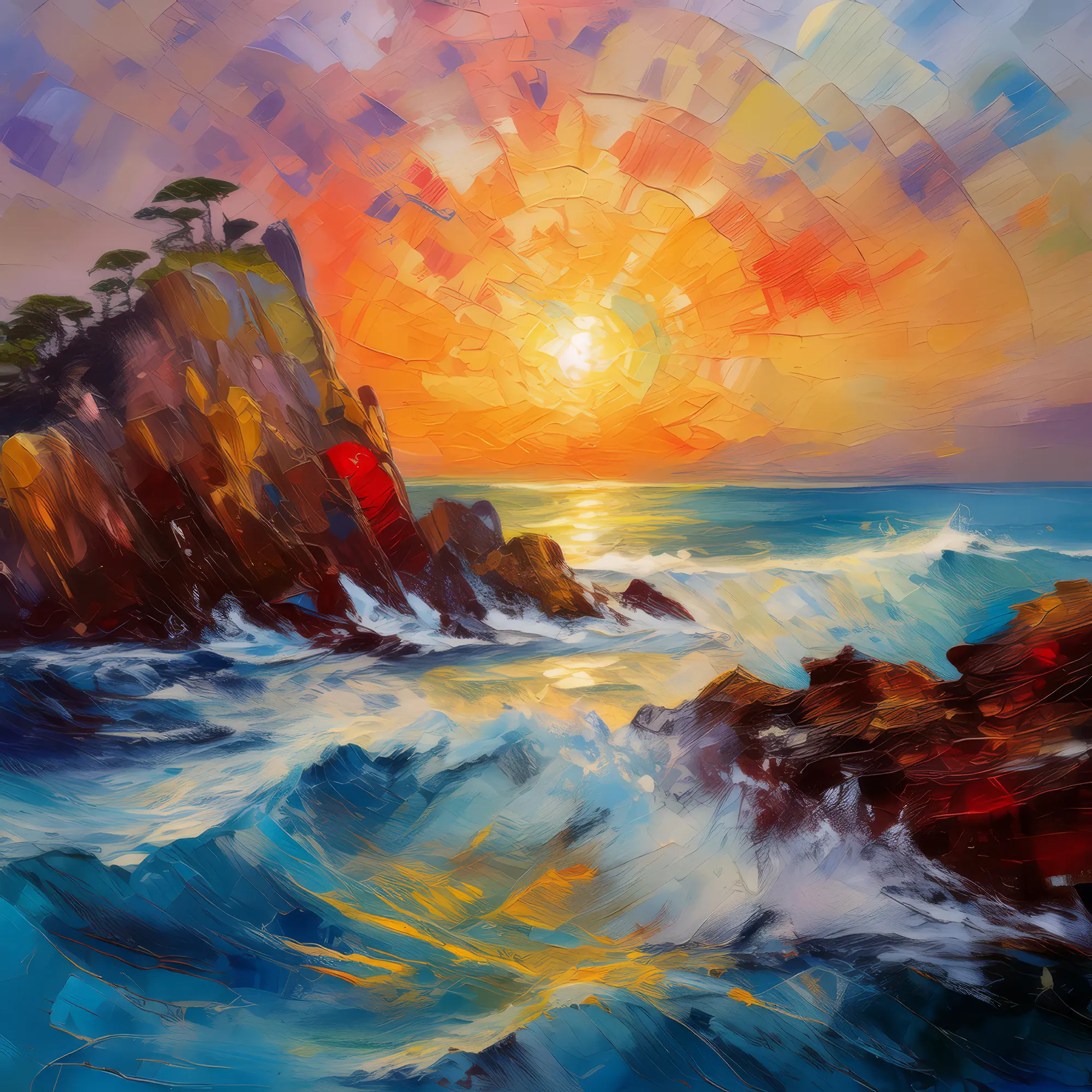 Painting: Sunrise Serenade on Craggy Stage