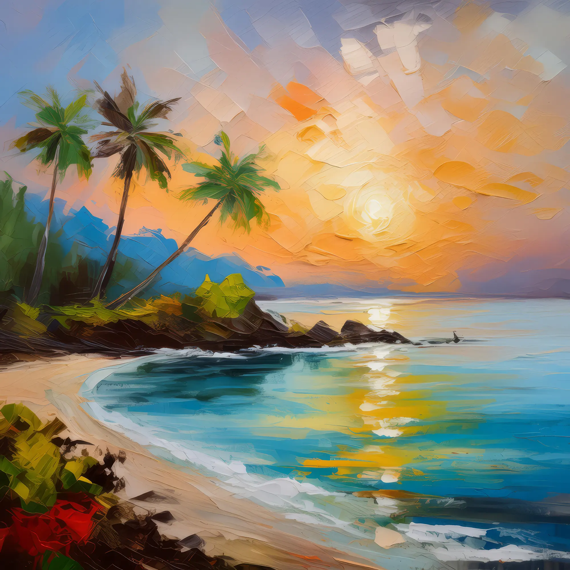 Painting: Sunrise Serenity Island