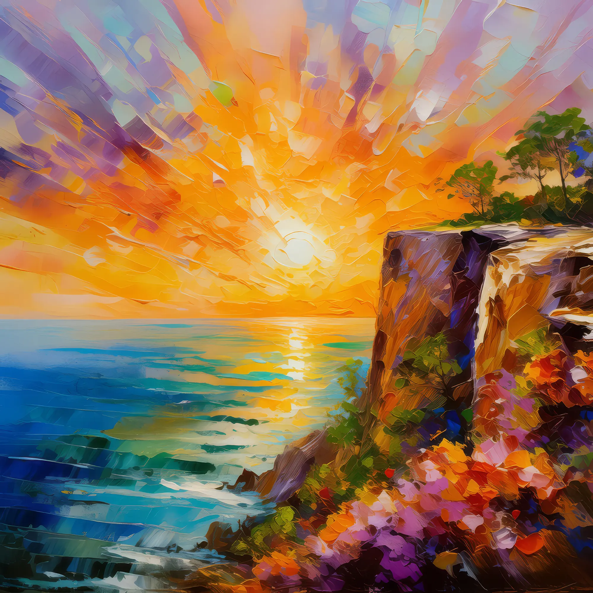 Painting: Sunrise on the Bluff