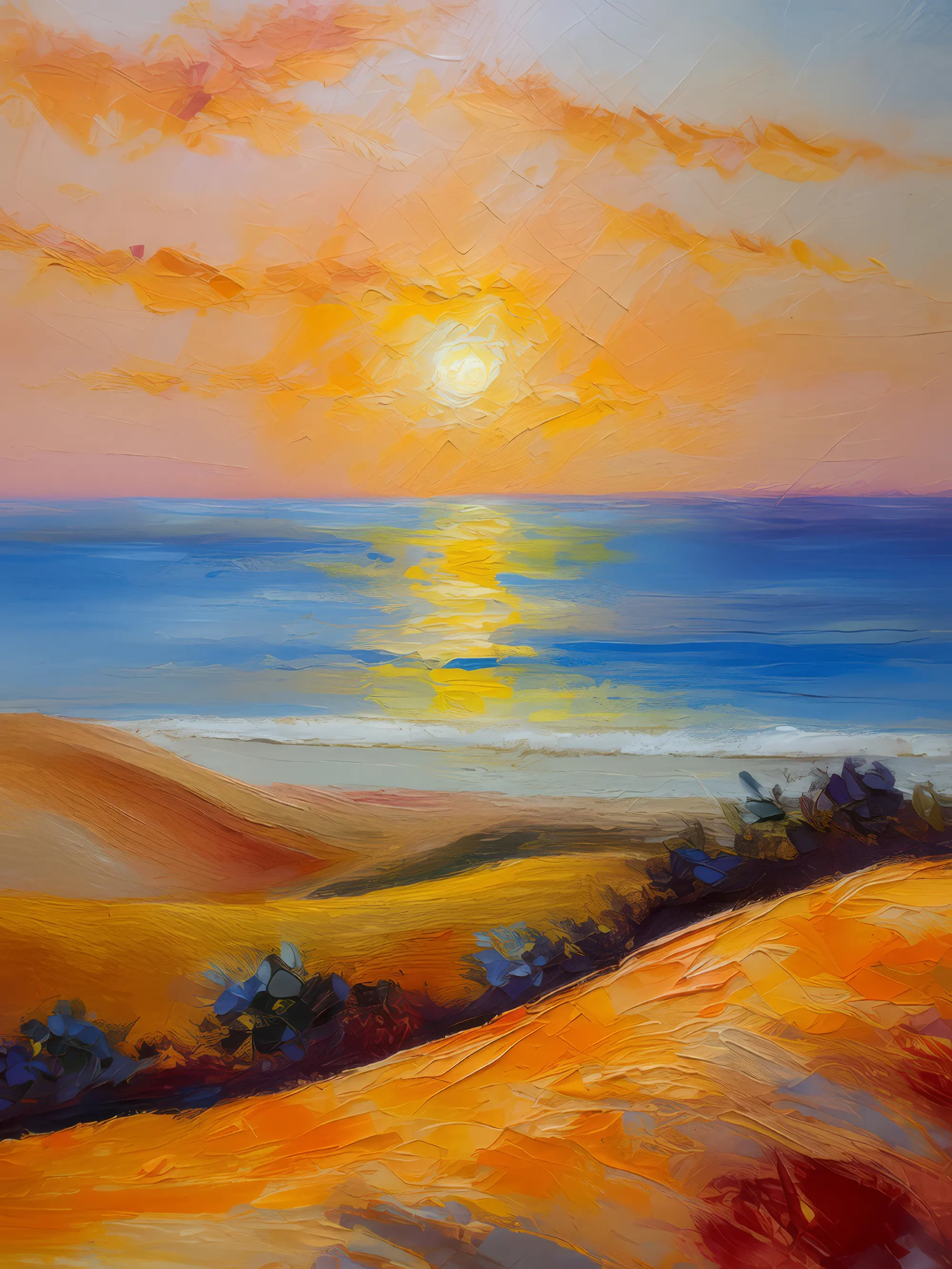 Painting: Sunrise on the Ocean Desert