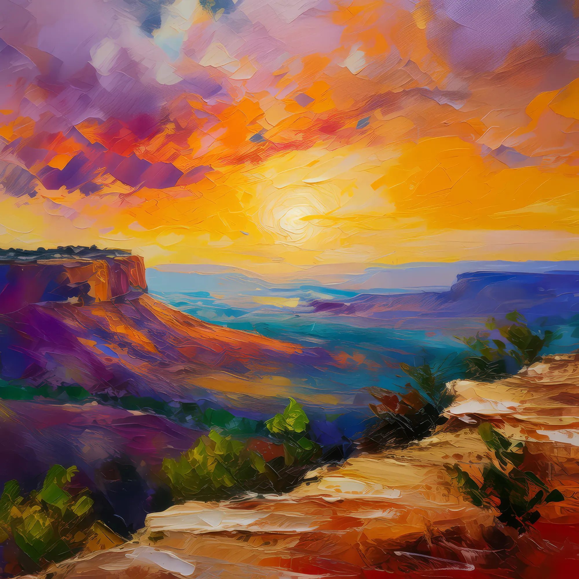 Painting: Sunset Glow on Mesa