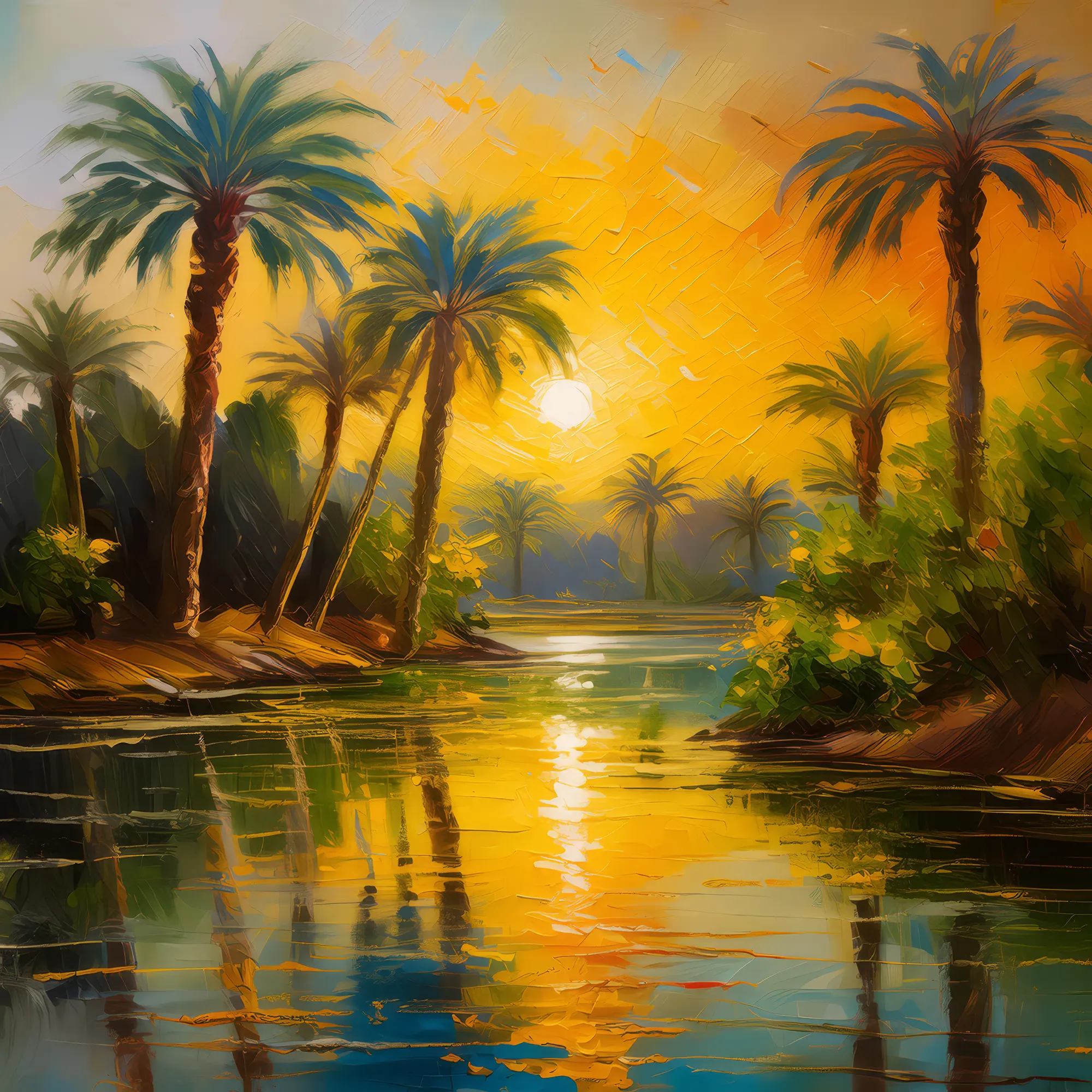 Painting: Sunset Oasis Glow
