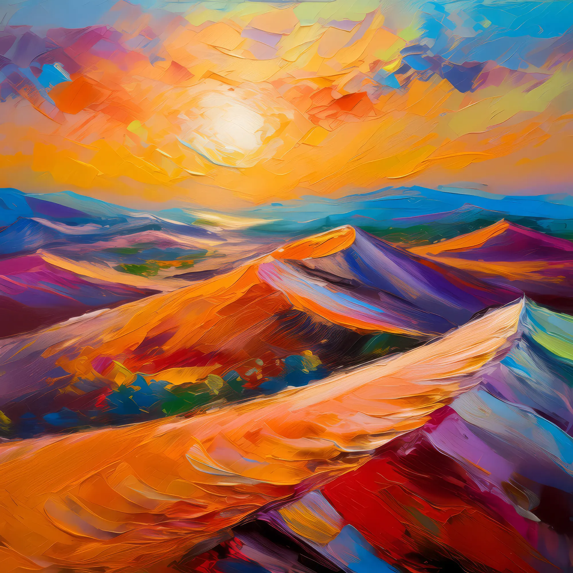 Painting: Sunset Over Dune Waves