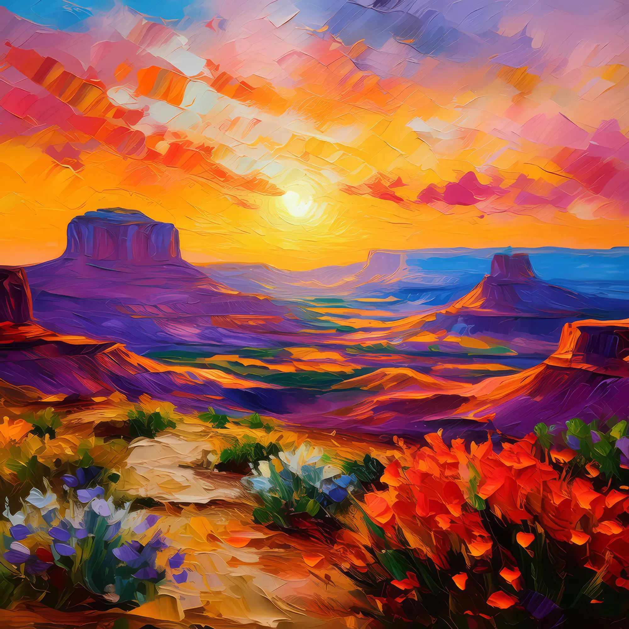 Painting: Sunset Over Mesa