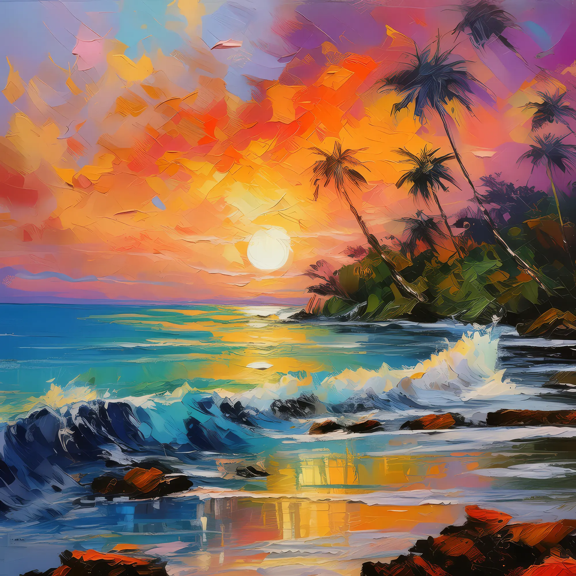 Painting: Sunset Over Tropical Sea