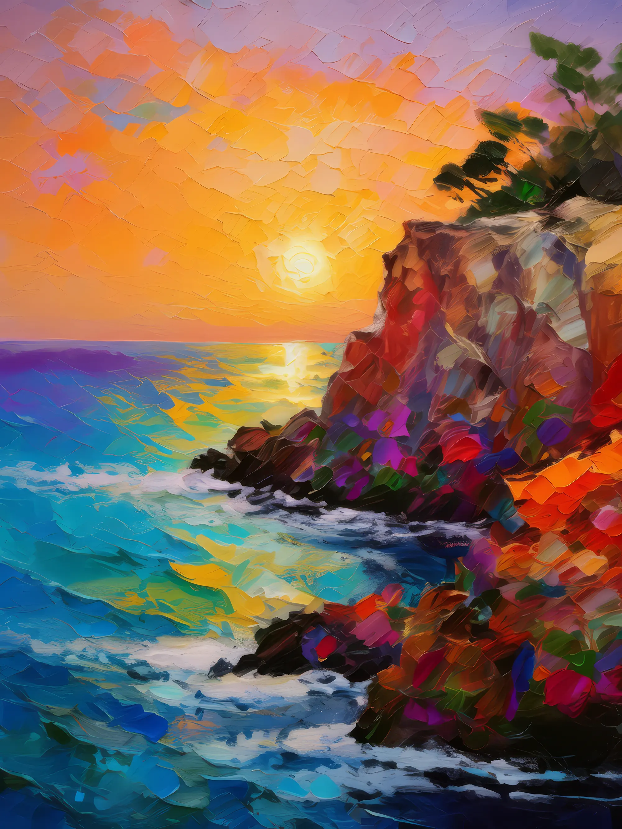 Painting: Sunset Over the Bluff