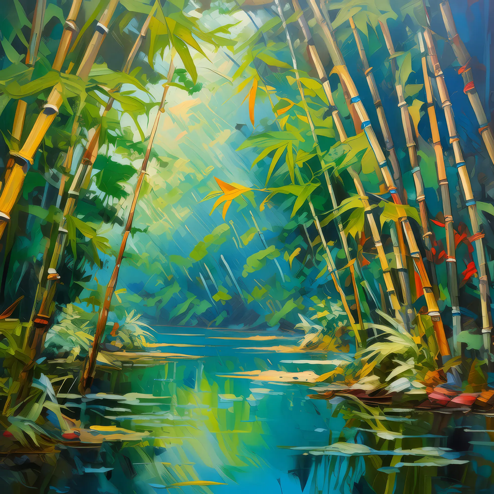 Painting: Swamp Bamboo Grove