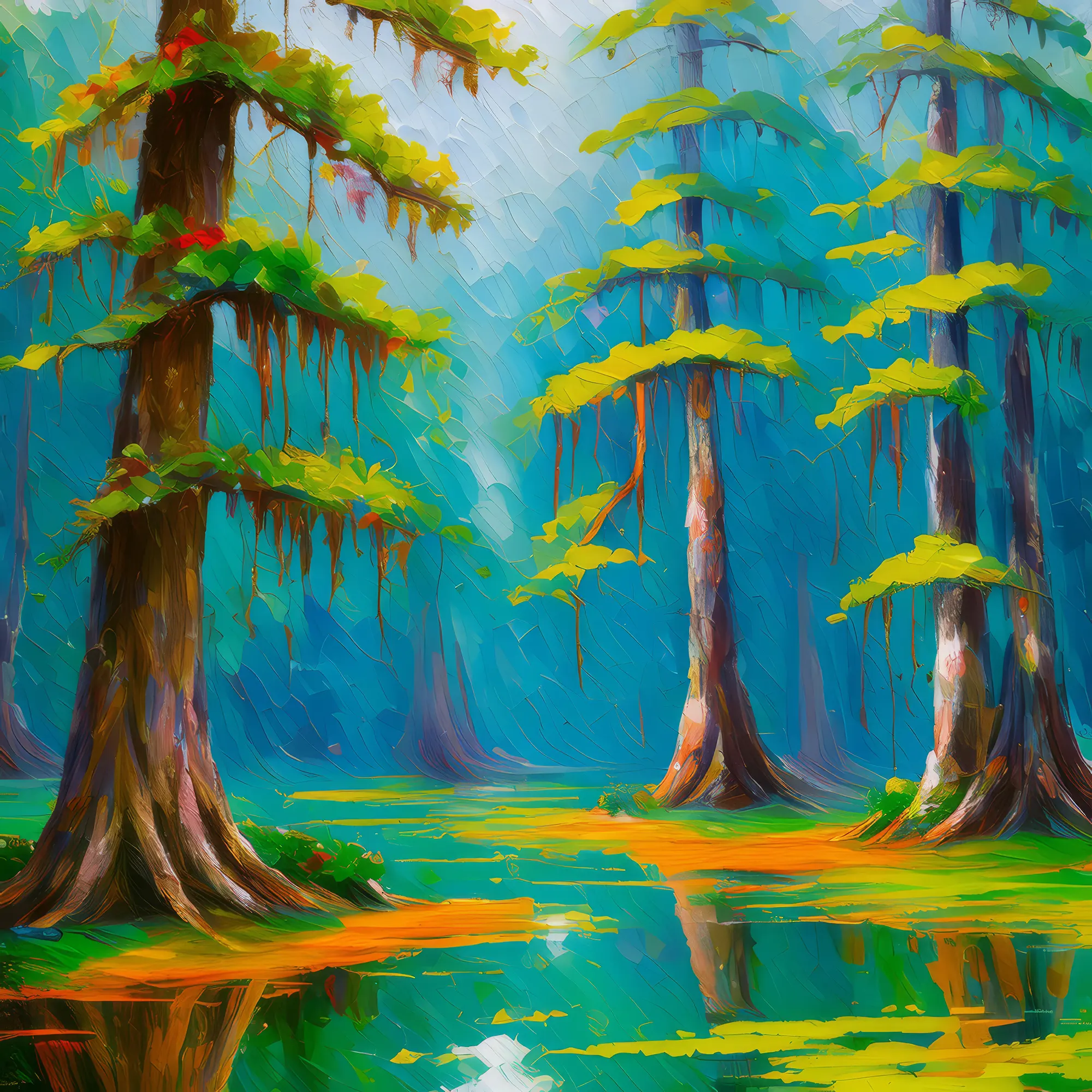 Painting: Swamp Cypress Forest