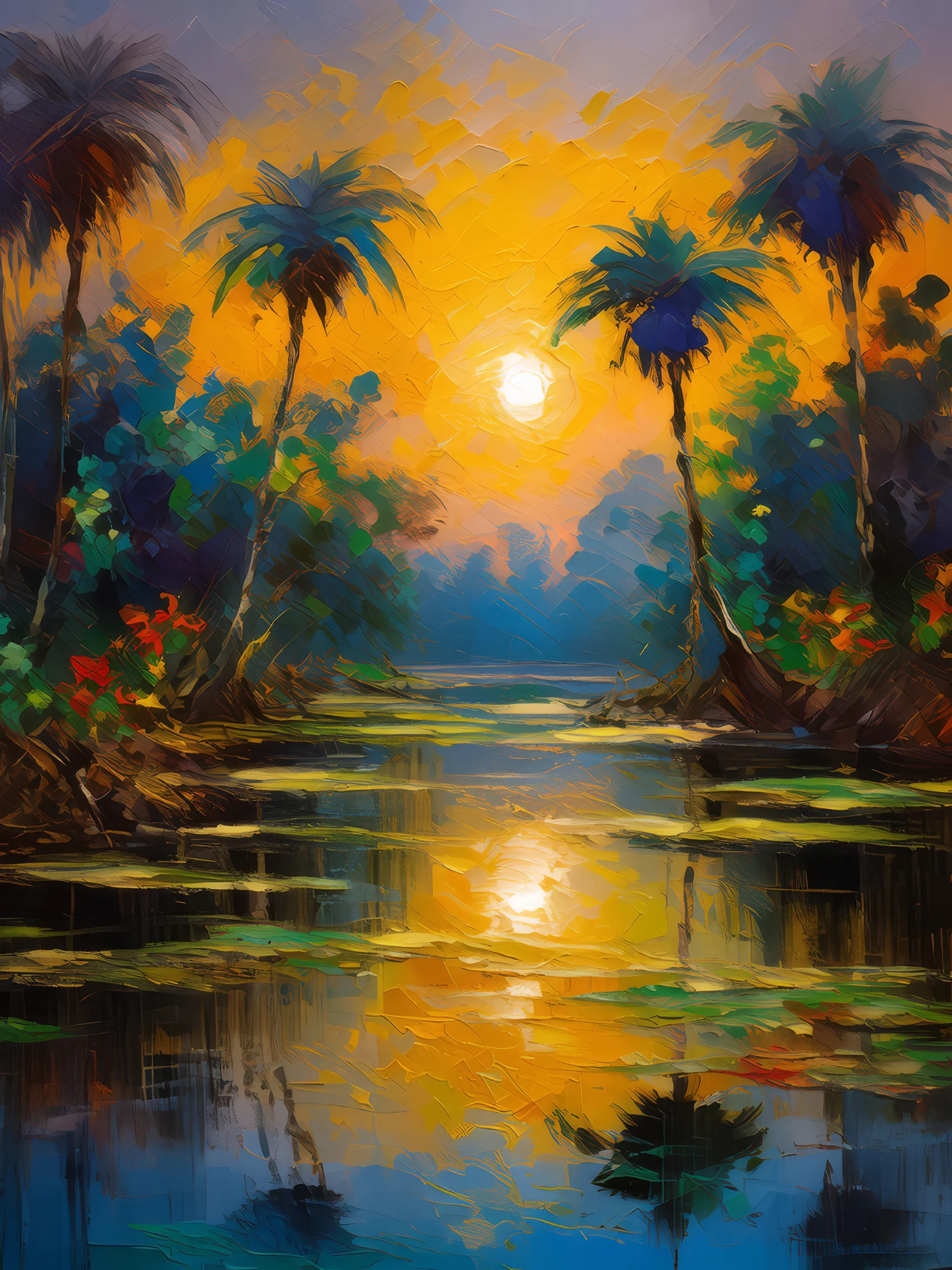 Painting: Swamp Evening Glow