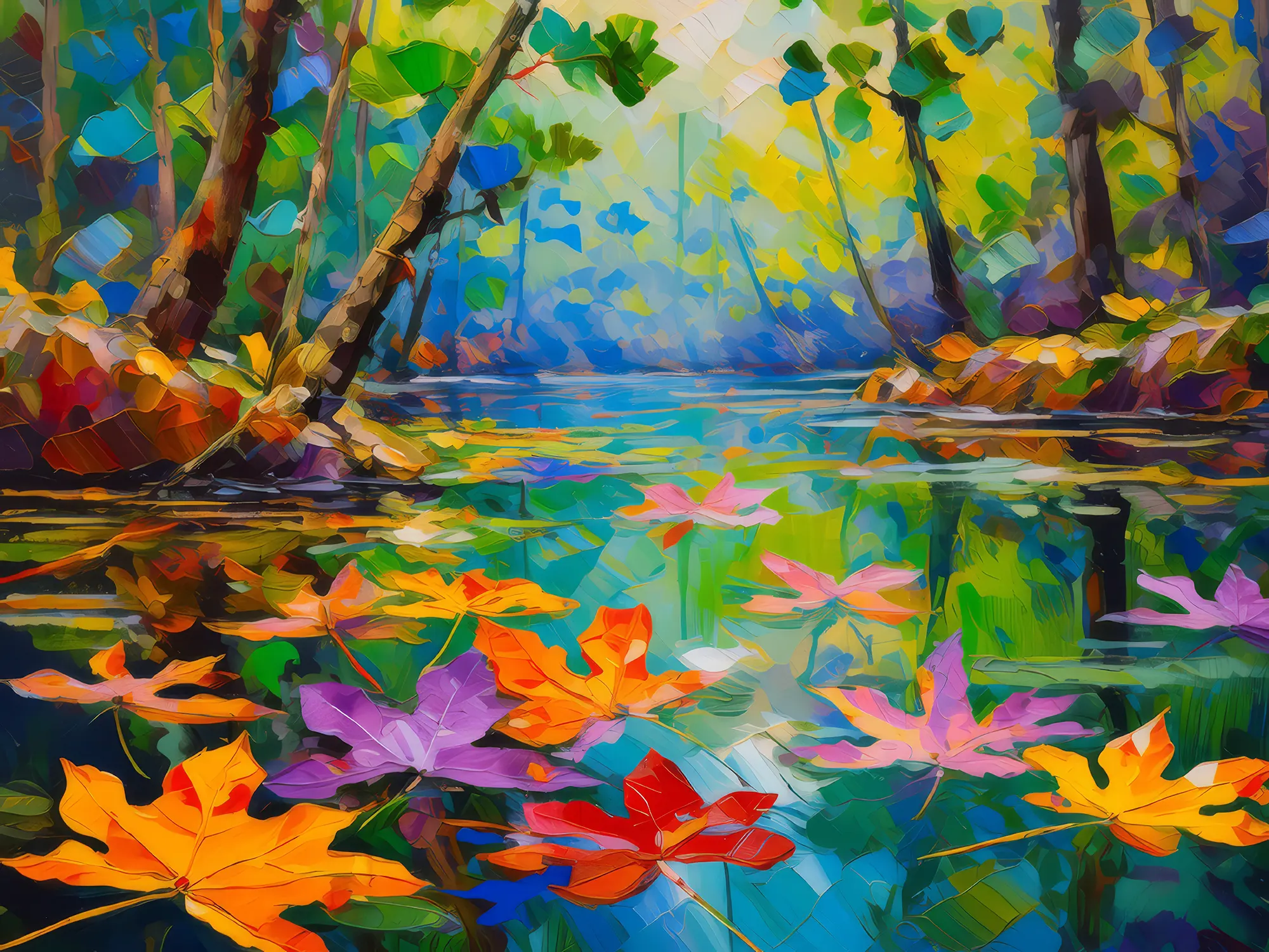 Painting: Swamp Fallen Leaves