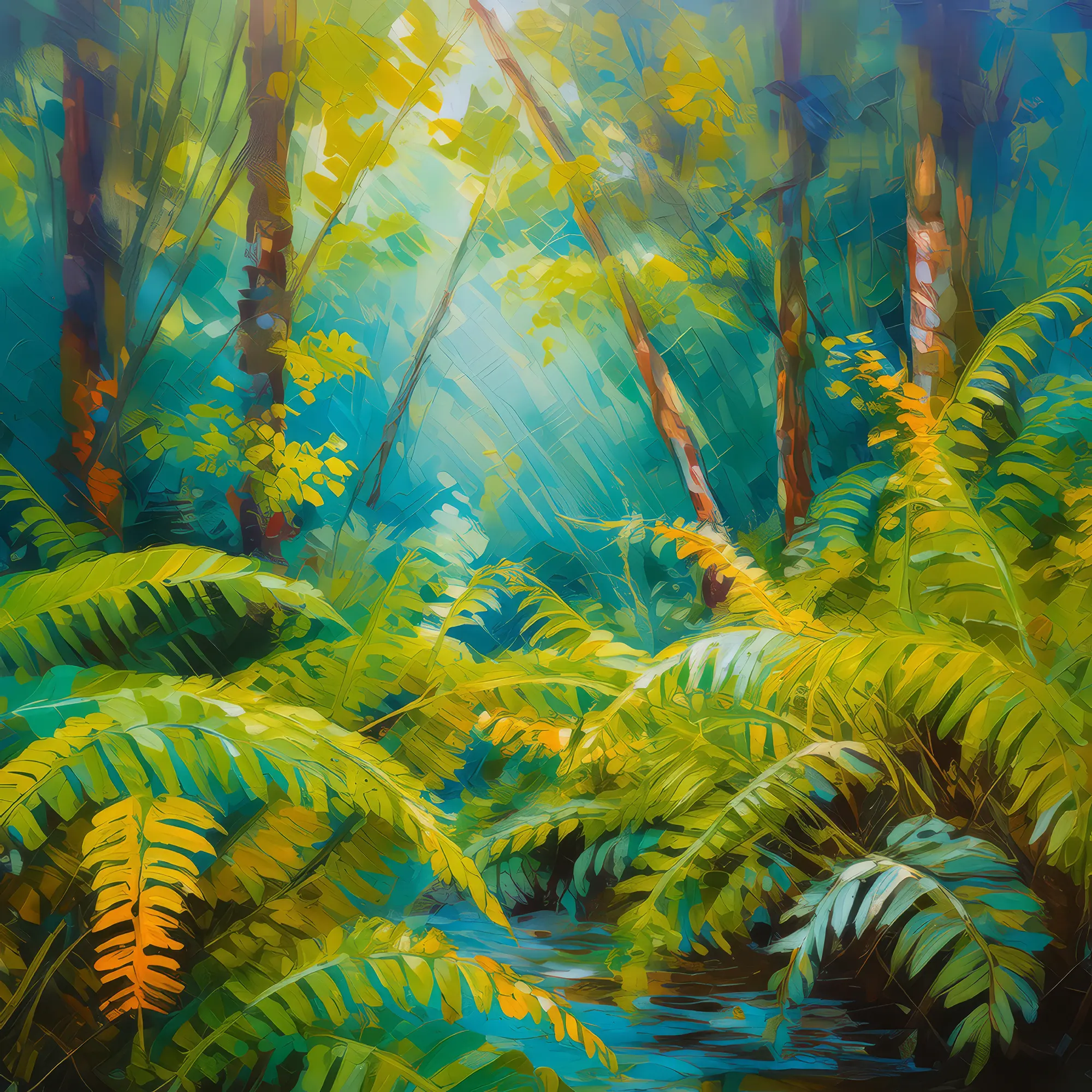 Painting: Swamp Fern Grove