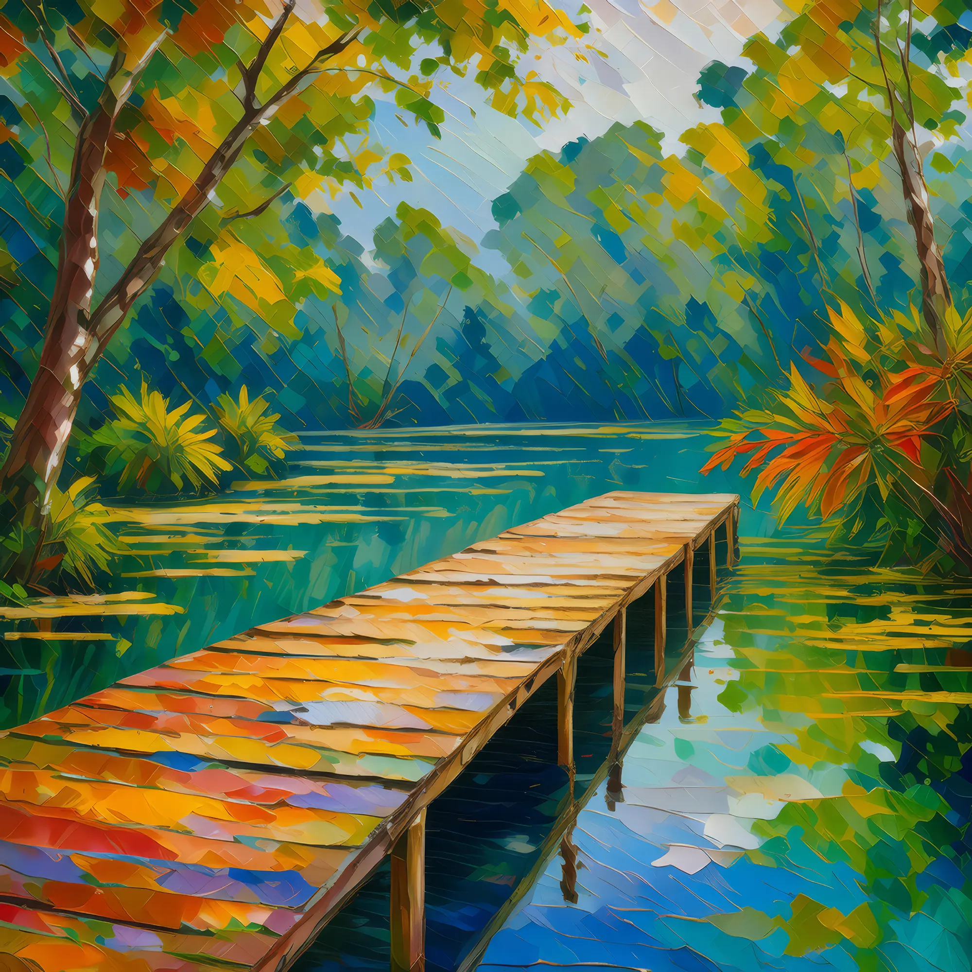 Painting: Swamp Floating Dock