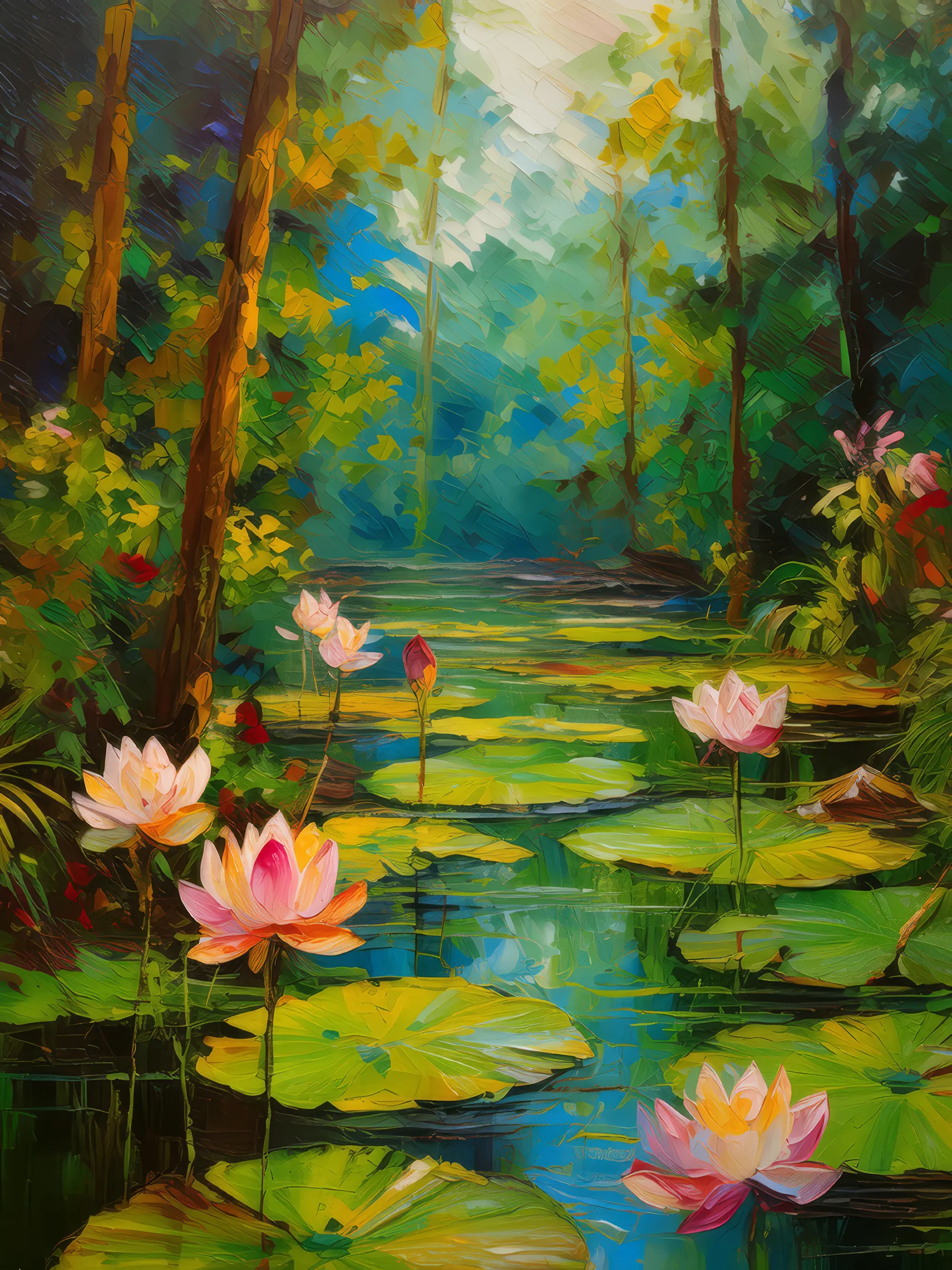 Painting: Swamp Lotus Bloom