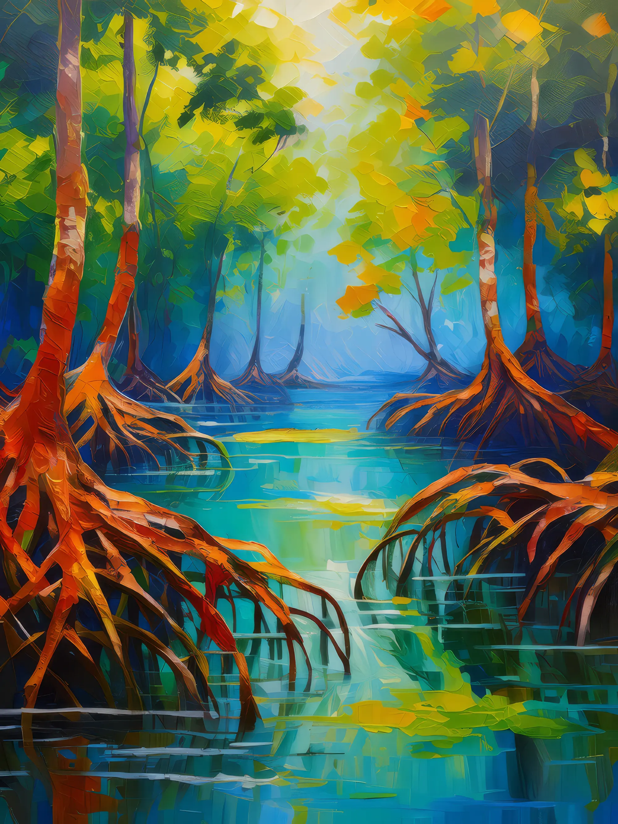 Painting: Swamp Mangrove Roots